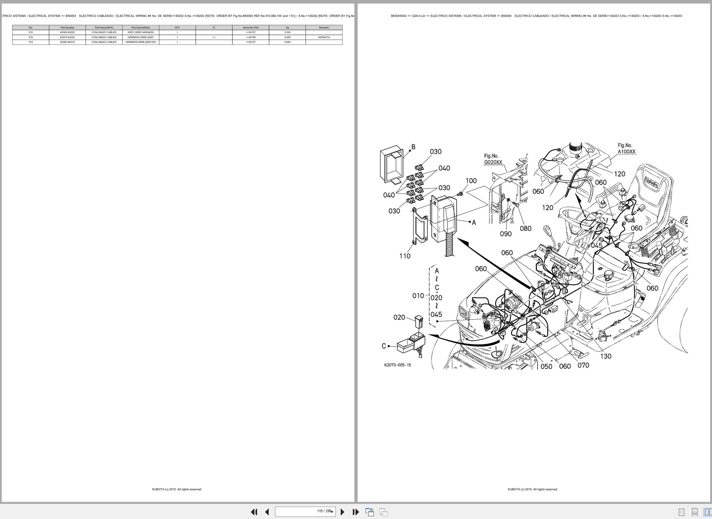 Kubota Lawn Mower G26 II LD Spare Parts Catalog EN ES (2)