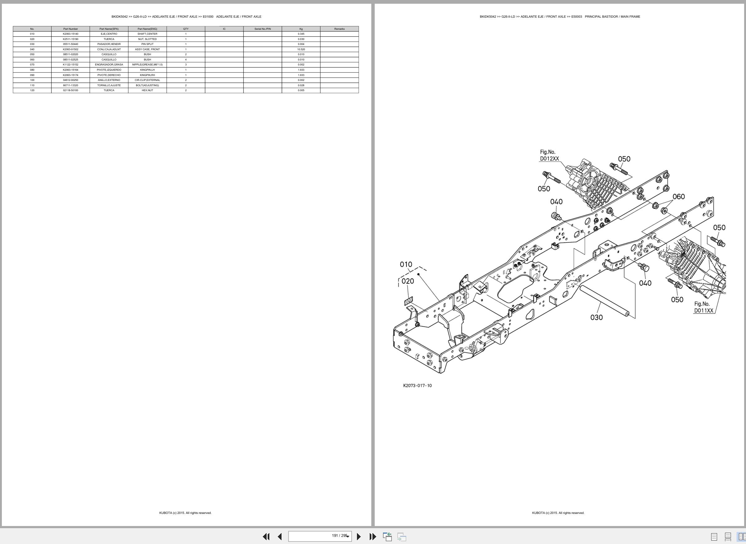 Kubota Lawn Mower G26 II LD Spare Parts Catalog EN ES (3)
