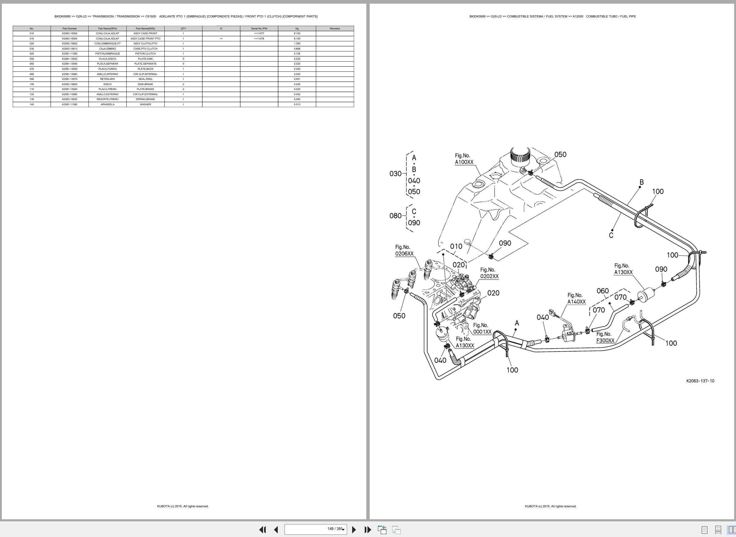 Kubota Lawn Mower G26 LD Spare Parts Catalog EN ES (2)