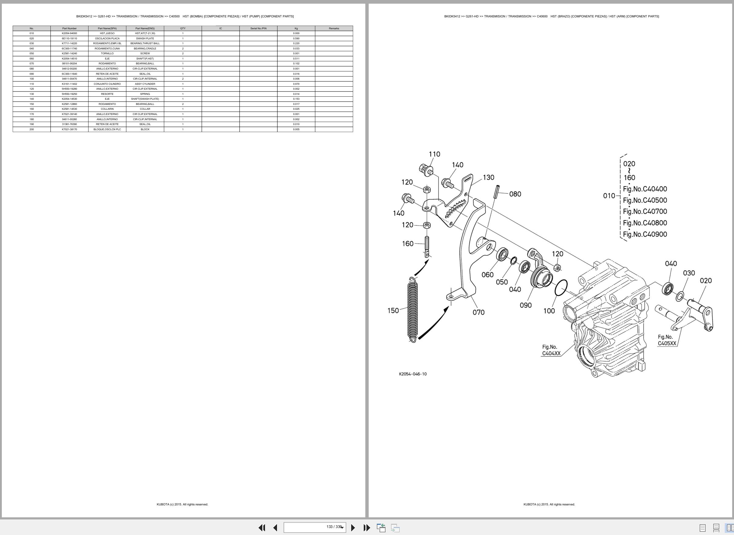 Kubota Lawn Mower G261 HD Spare Parts Catalog EN ES (2)