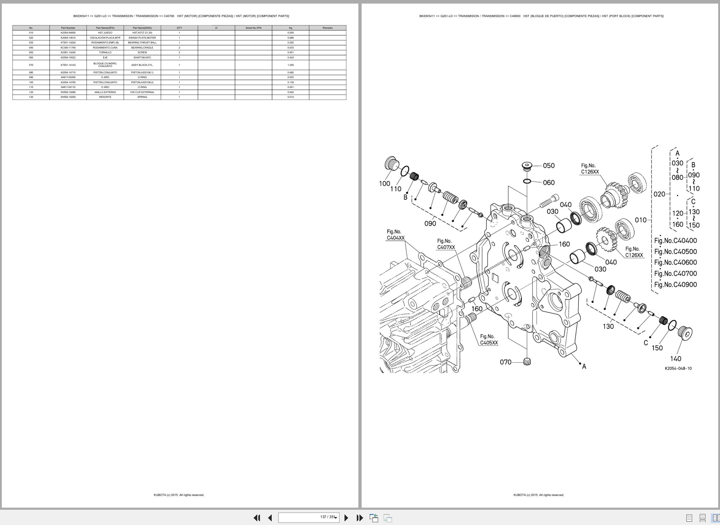 Kubota Lawn Mower G261 LD Spare Parts Catalog EN ES (2)