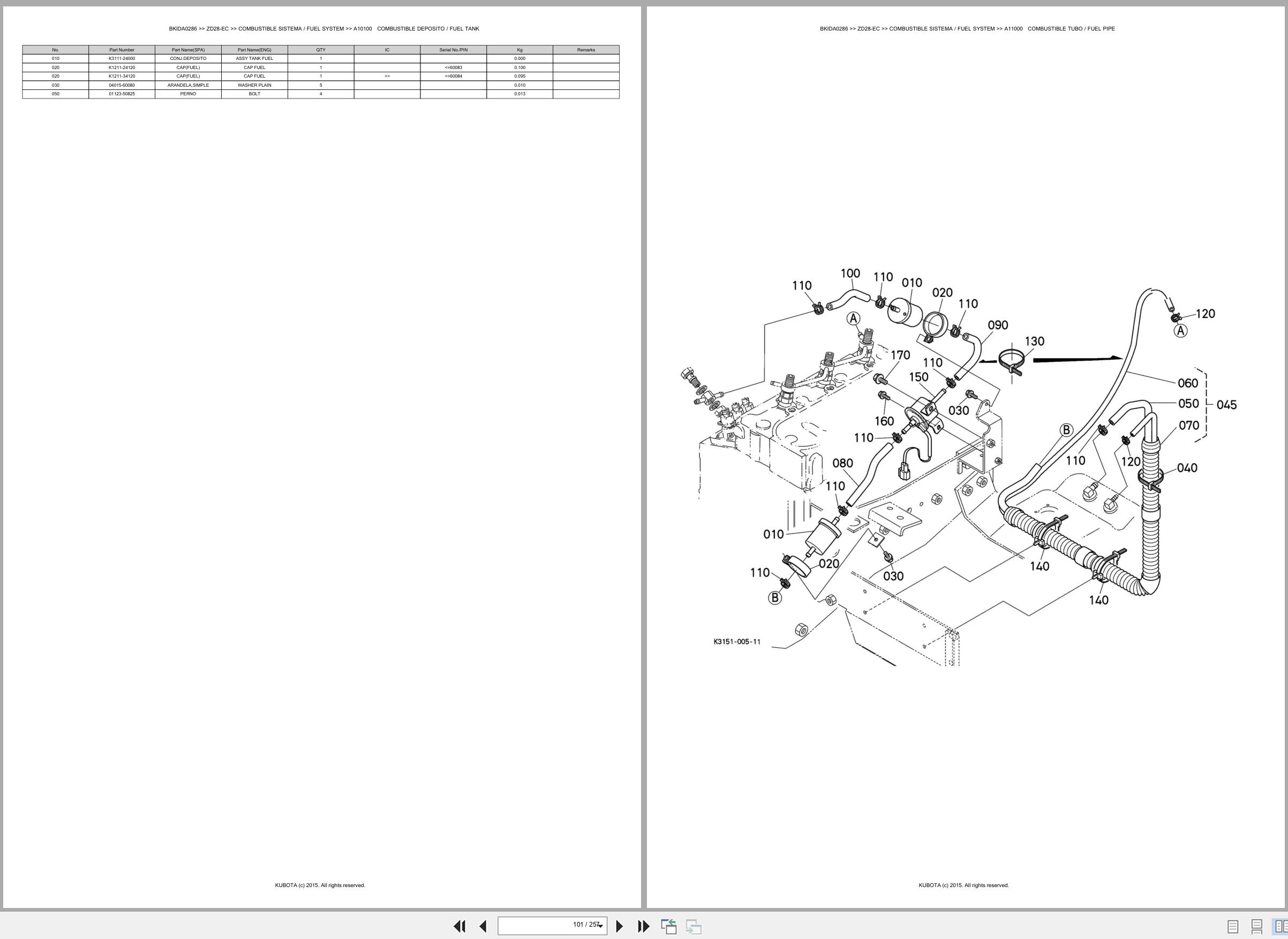 Kubota Lawn Mower ZD28 EC Spare Parts Catalog EN ES (2)