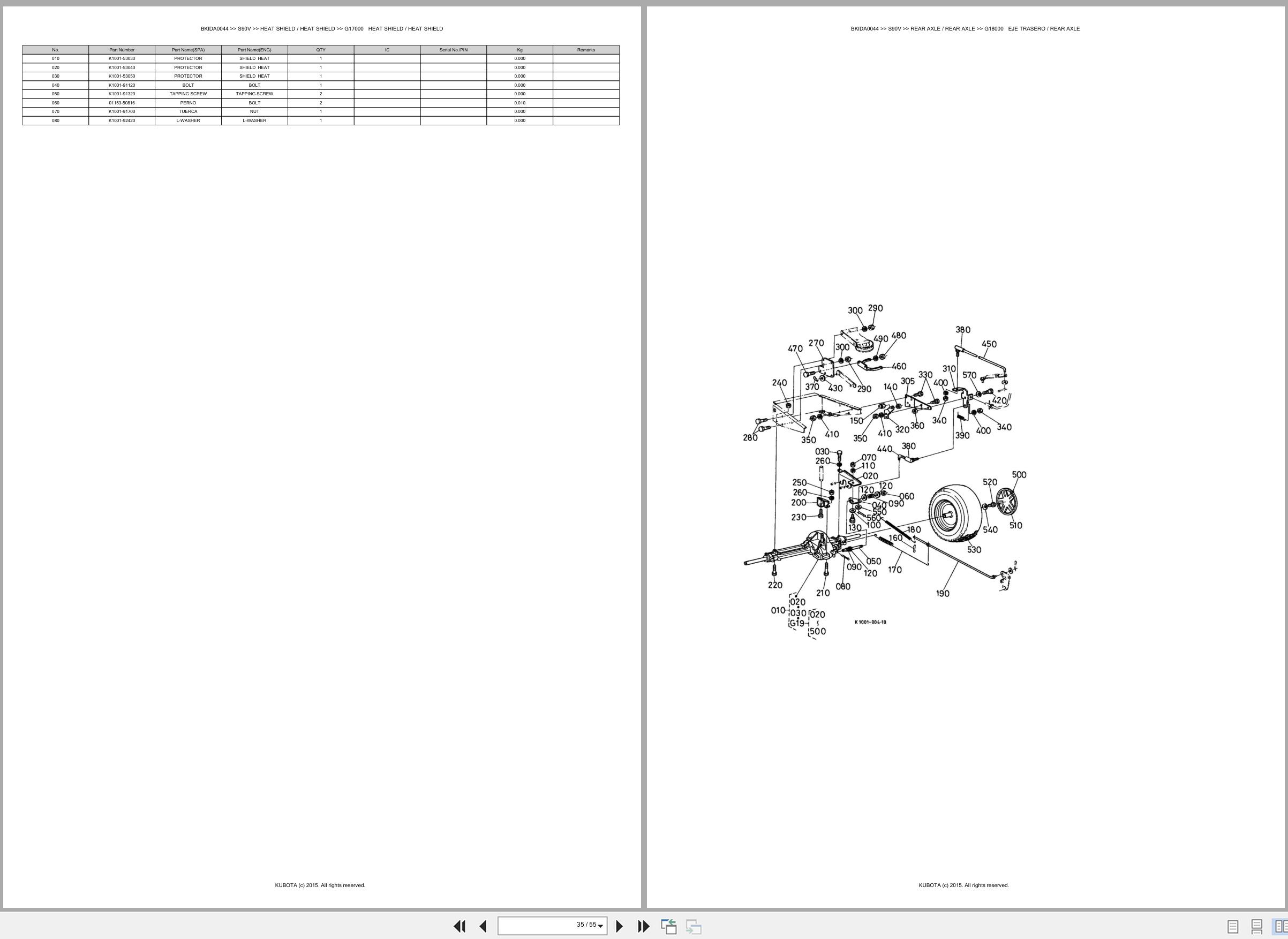 Kubota Lawn Tractors S90V Spare Parts Catalog EN ES (3)