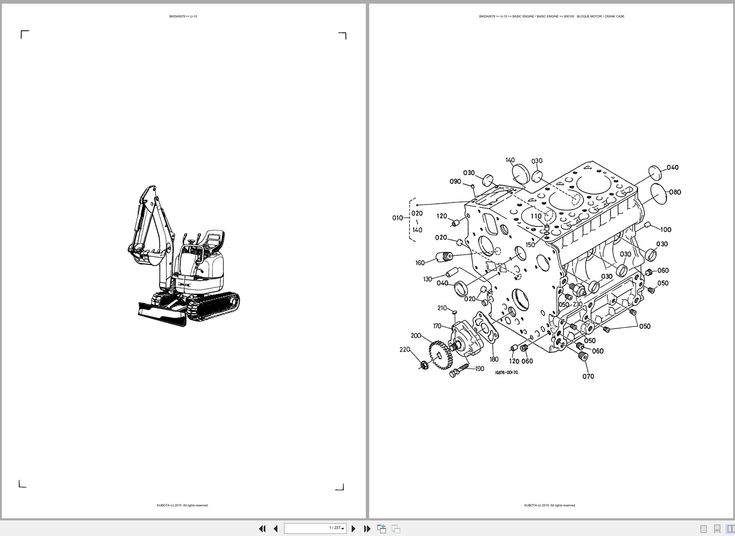 Kubota Mini Excavator U 10 Spare Parts Catalog EN ES (1)