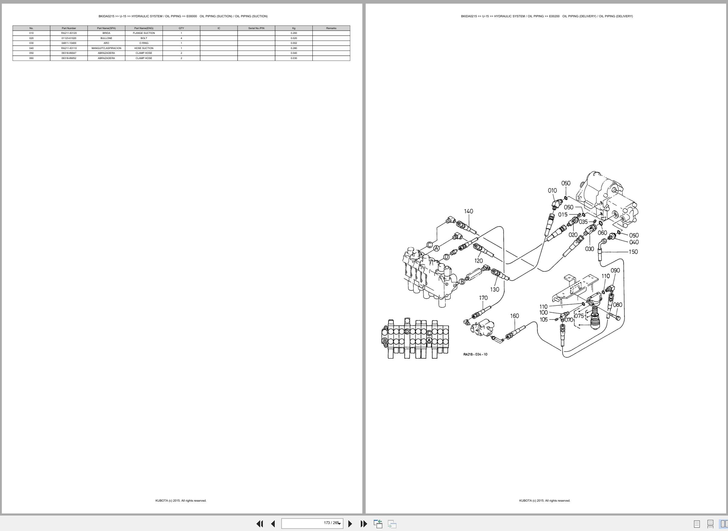 Kubota Mini Excavator U 15 Spare Parts Catalog EN ES (3)