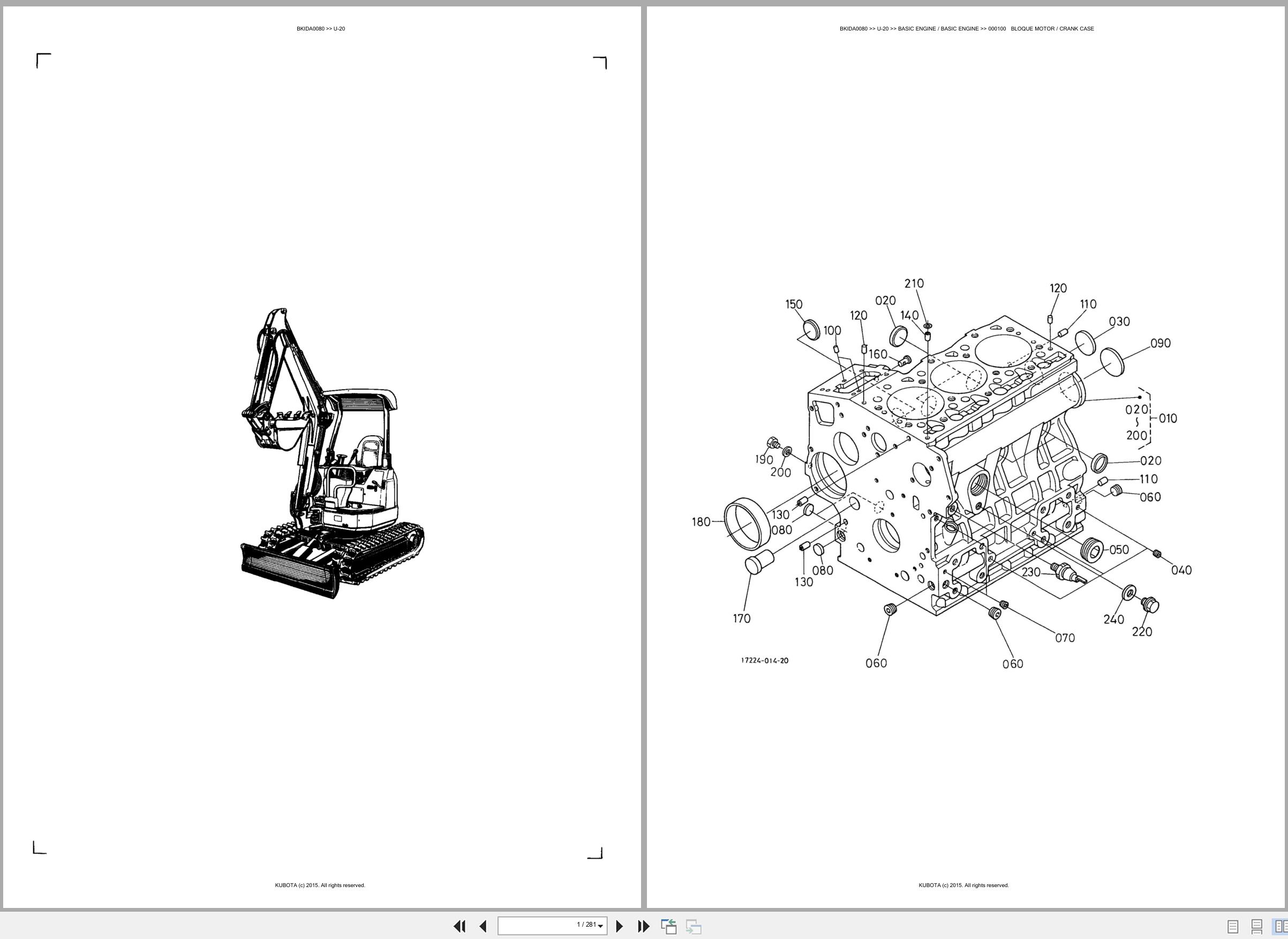 Kubota Mini Excavator U 20 Spare Parts Catalog EN ES (1)