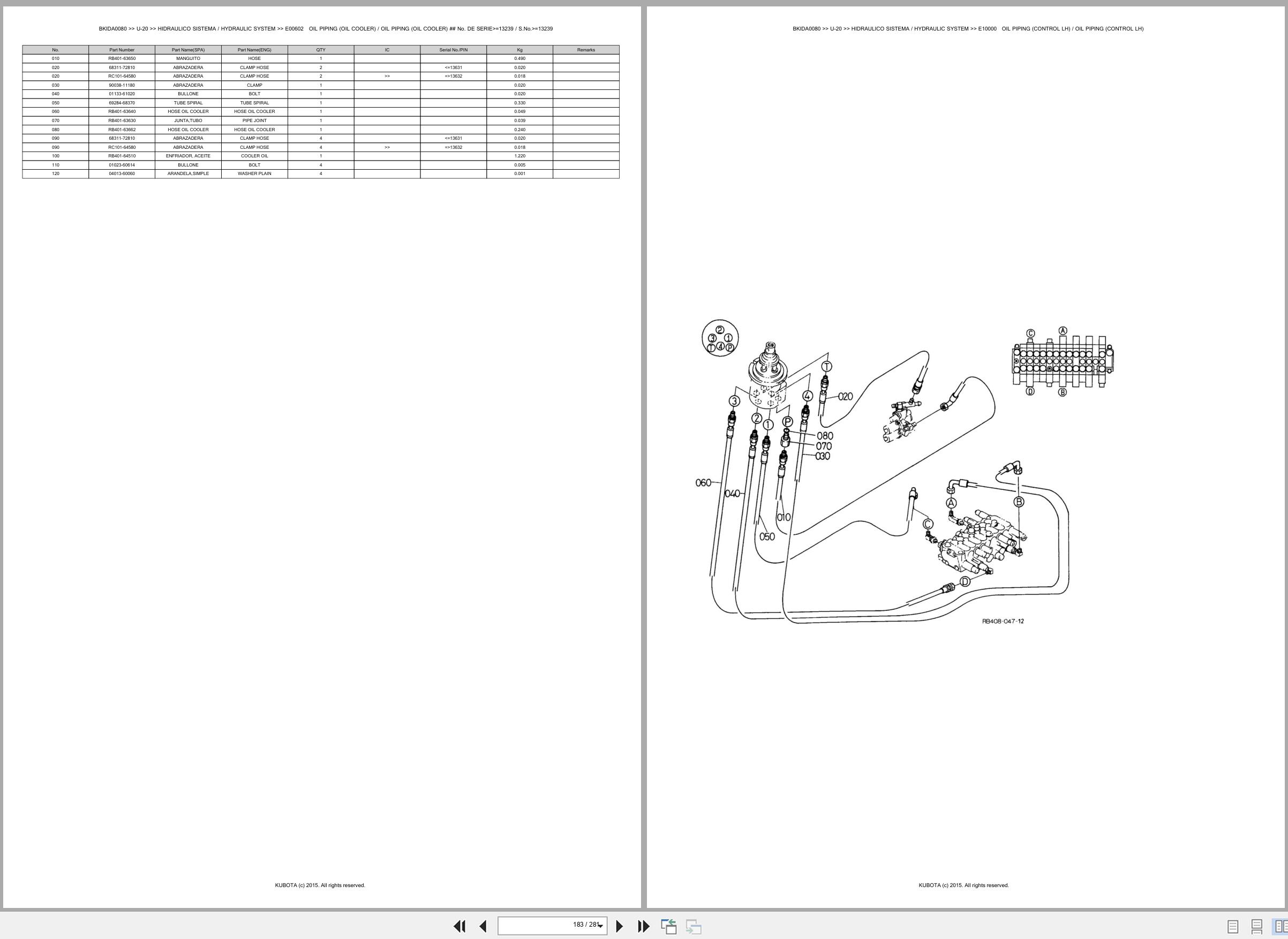 Kubota Mini Excavator U 20 Spare Parts Catalog EN ES (3)
