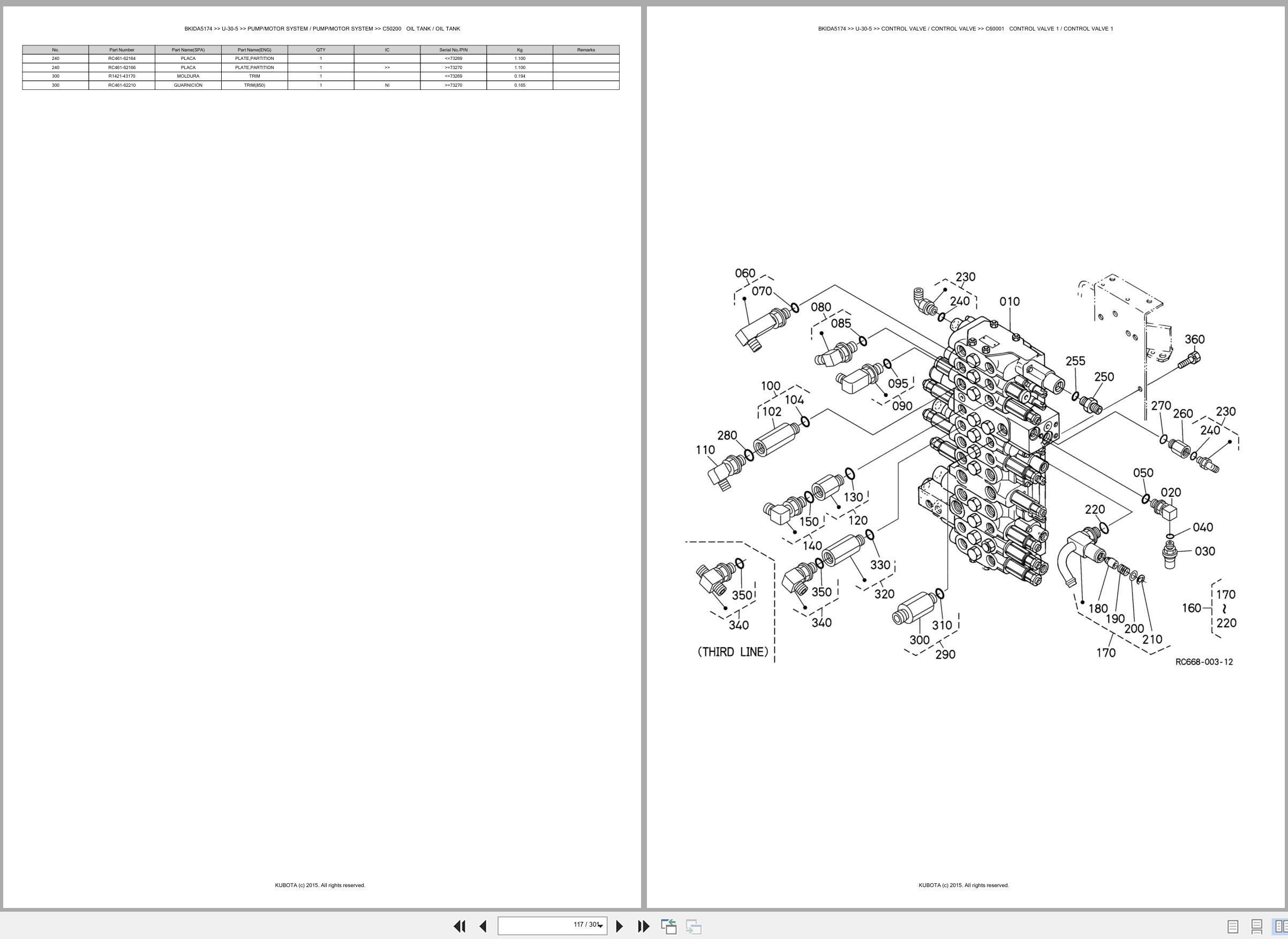 Kubota Mini Excavator U 30 5 Spare Parts Catalog EN ES (2)