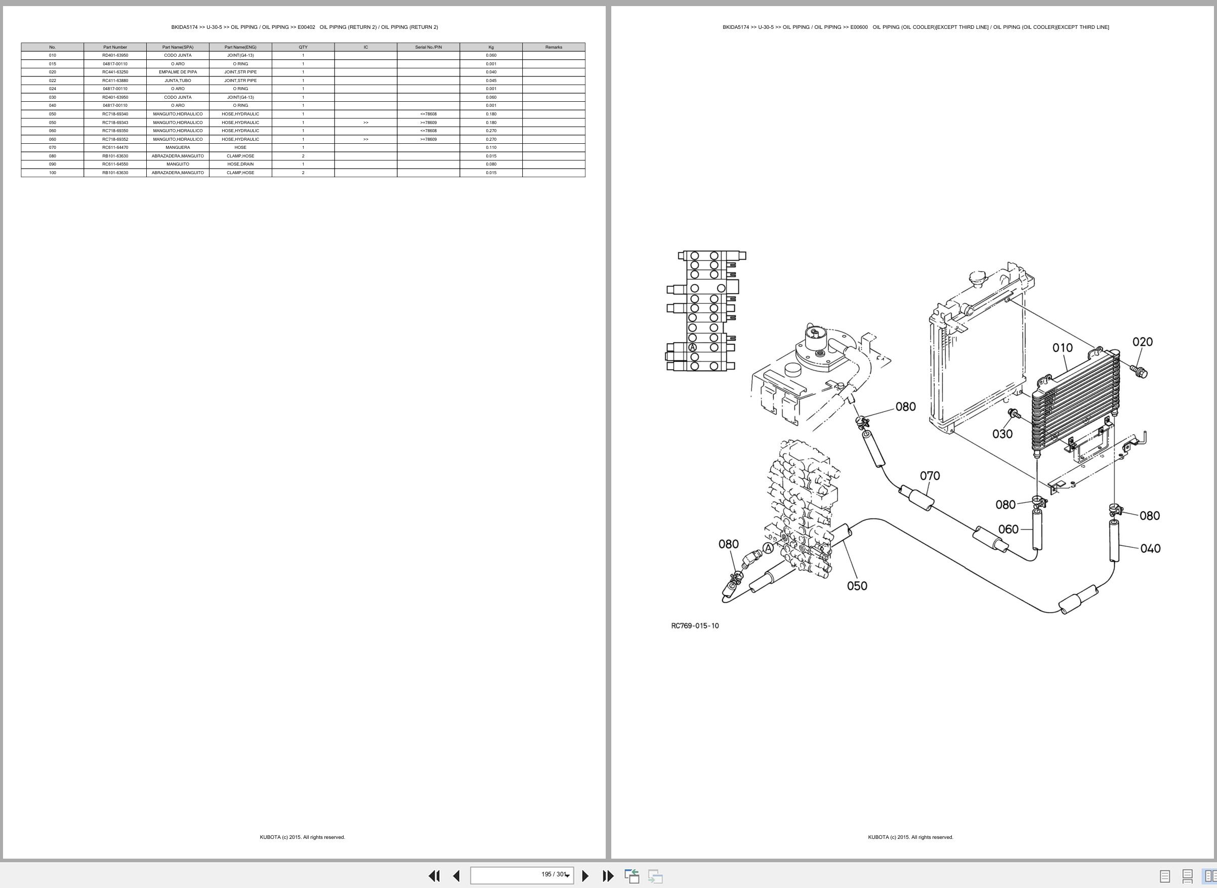 Kubota Mini Excavator U 30 5 Spare Parts Catalog EN ES (3)