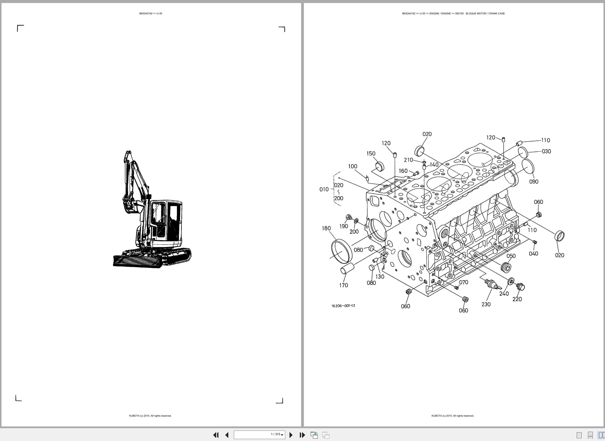 Kubota Mini Excavator U 35 Spare Parts Catalog EN ES (1)
