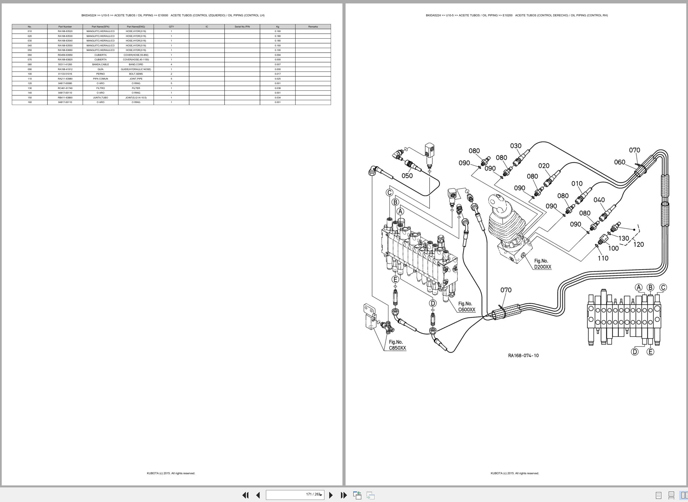 Kubota Mini Excavator U10 5 Spare Parts Catalog EN ES (3)