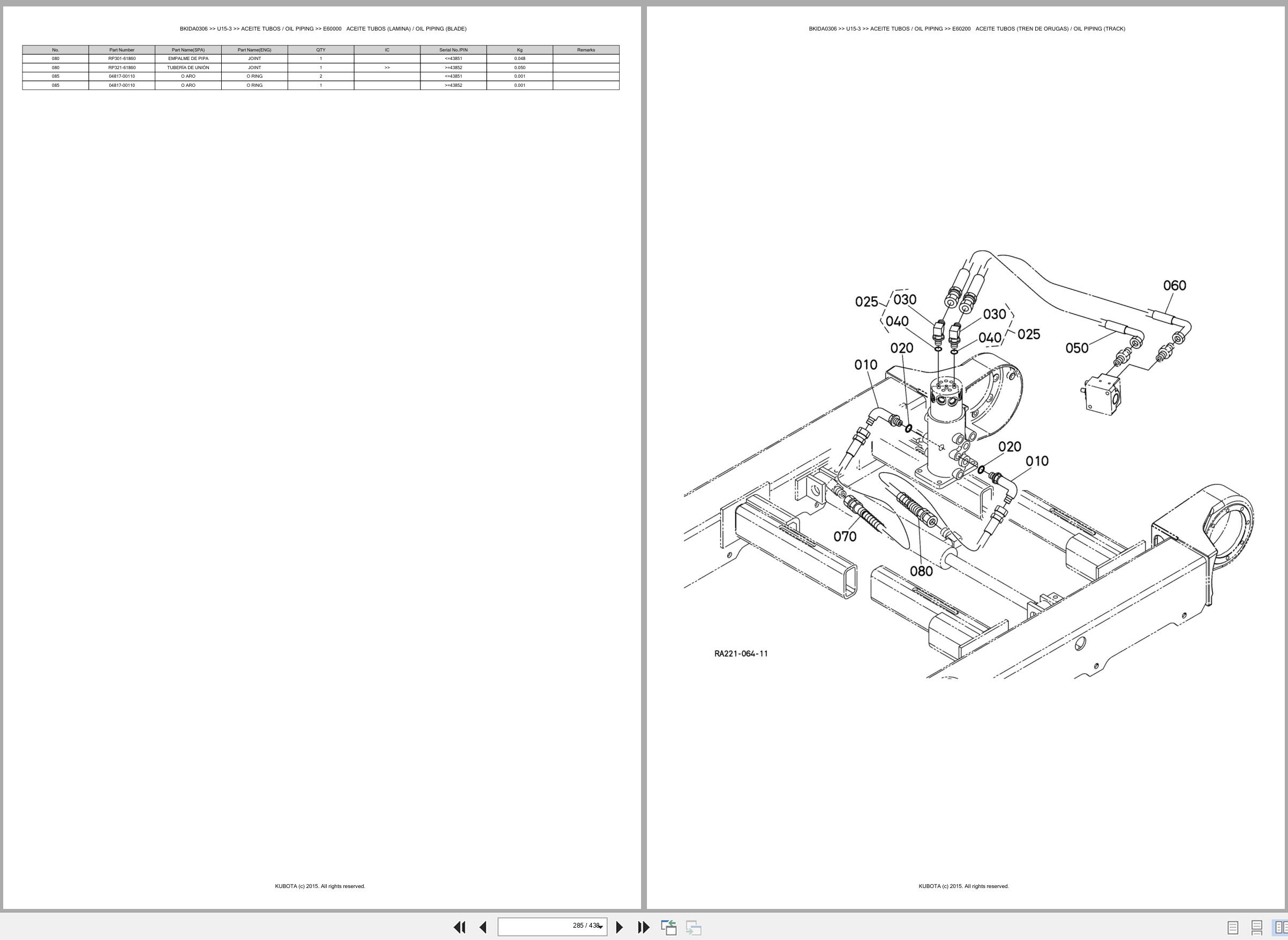 Kubota Mini Excavator U15 3 Spare Parts Catalog EN ES (3)