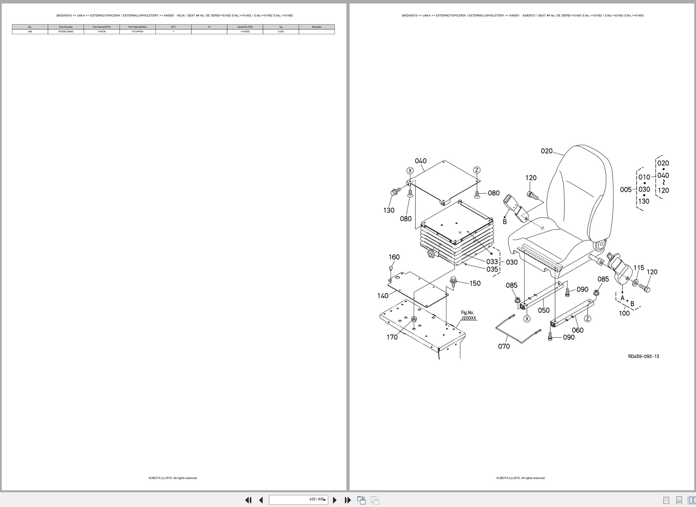 Kubota Mini Excavator U48 4 Spare Parts Catalog EN ES (3)