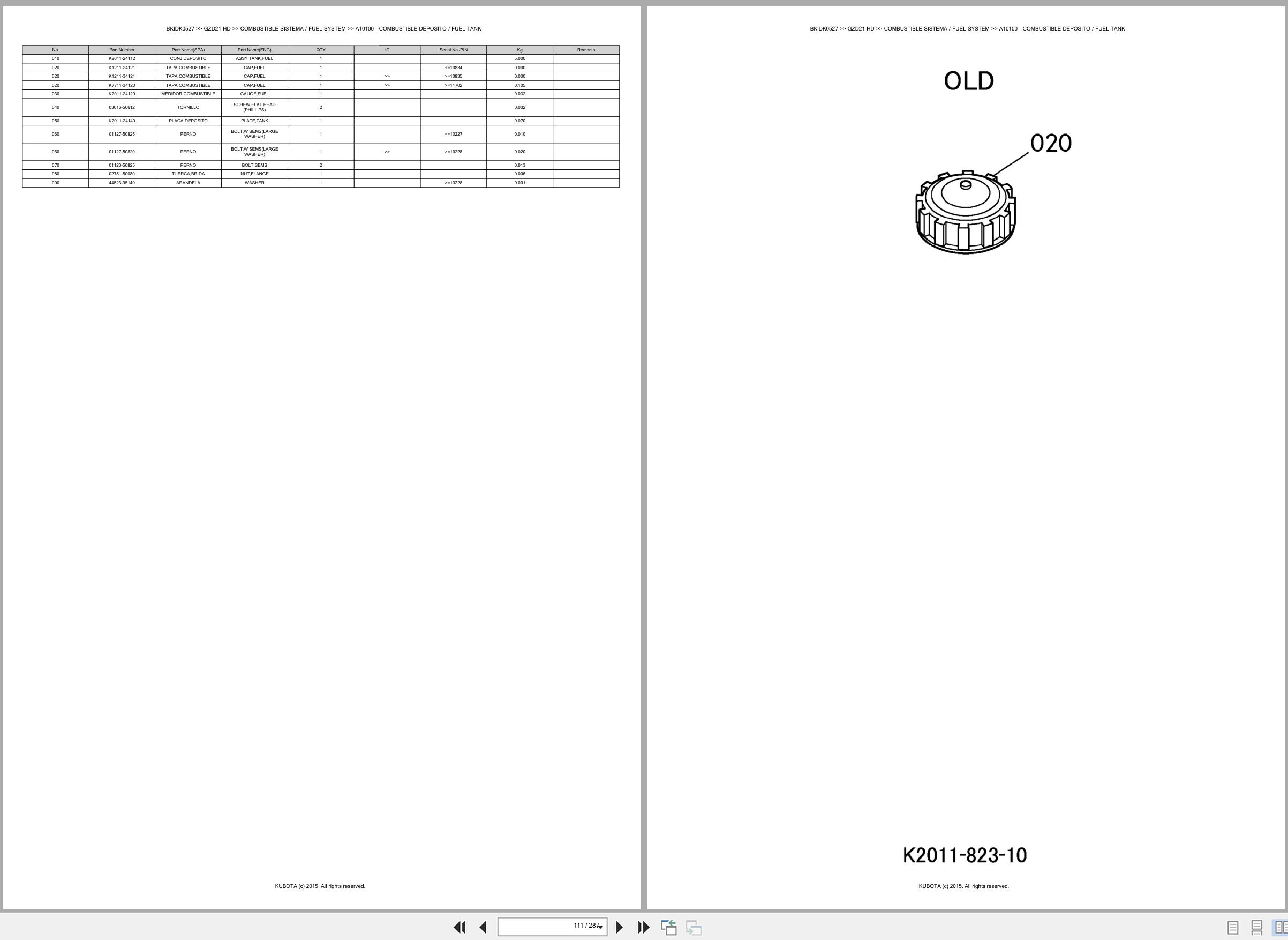 Kubota Ride On Mower GZD21 HD Spare Parts Catalog EN ES (2)