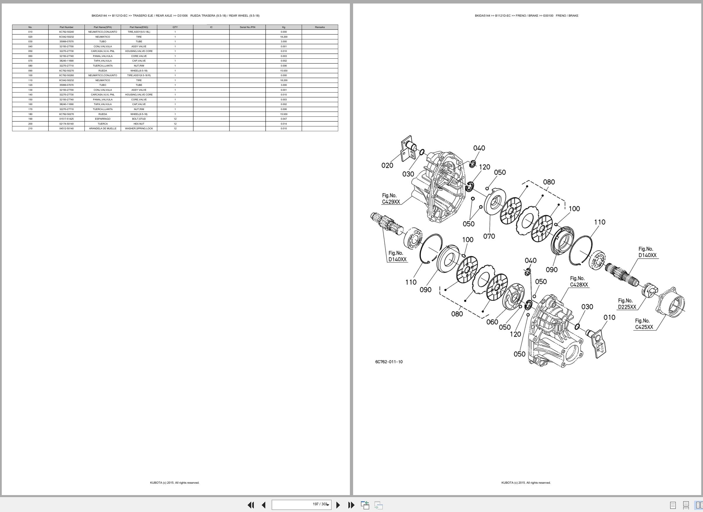 Kubota Tractor B1121D EC Spare Parts Catalog EN ES (3)