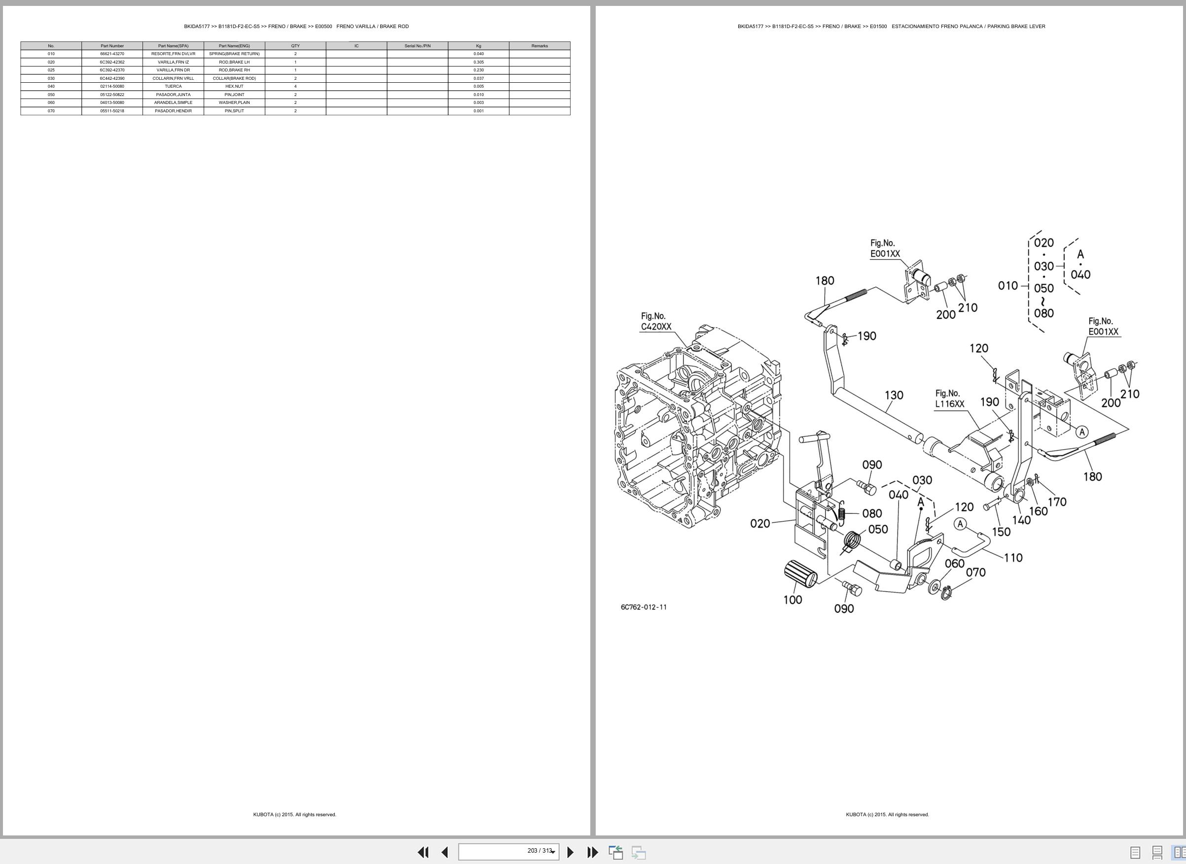 Kubota Tractor B1181D F2 EC S5 Spare Parts Catalog EN ES (3)