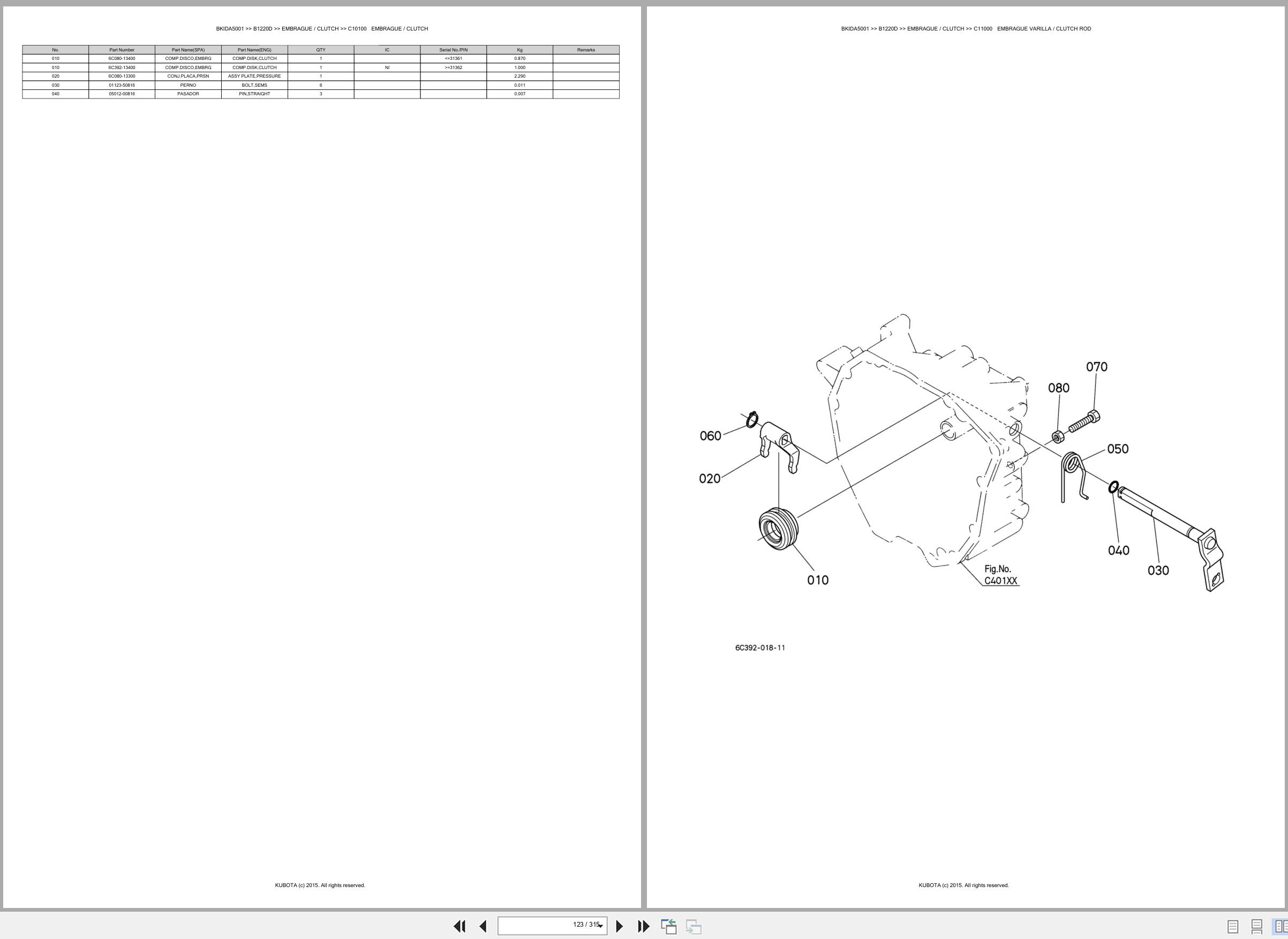 Kubota Tractor B1220D Spare Parts Catalog EN ES (2)