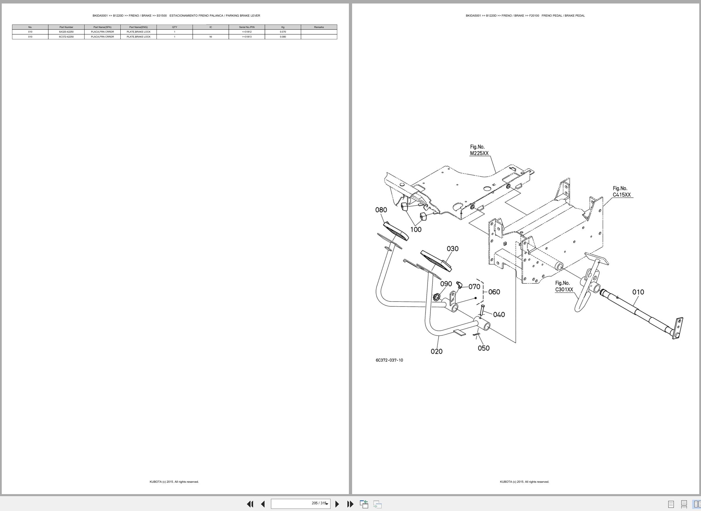 Kubota Tractor B1220D Spare Parts Catalog EN ES (3)