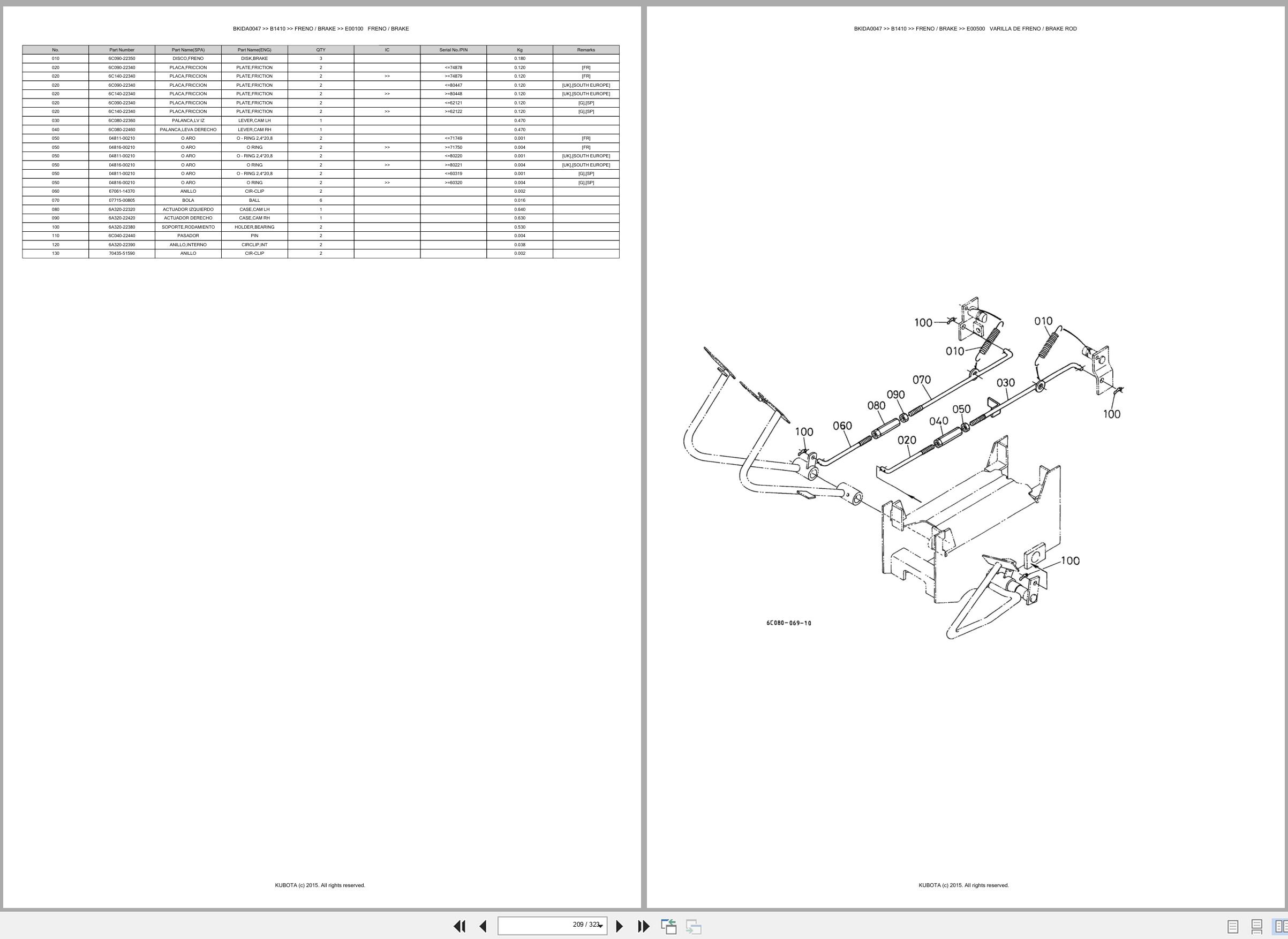 Kubota Tractor B1410 Spare Parts Catalog EN ES (3)