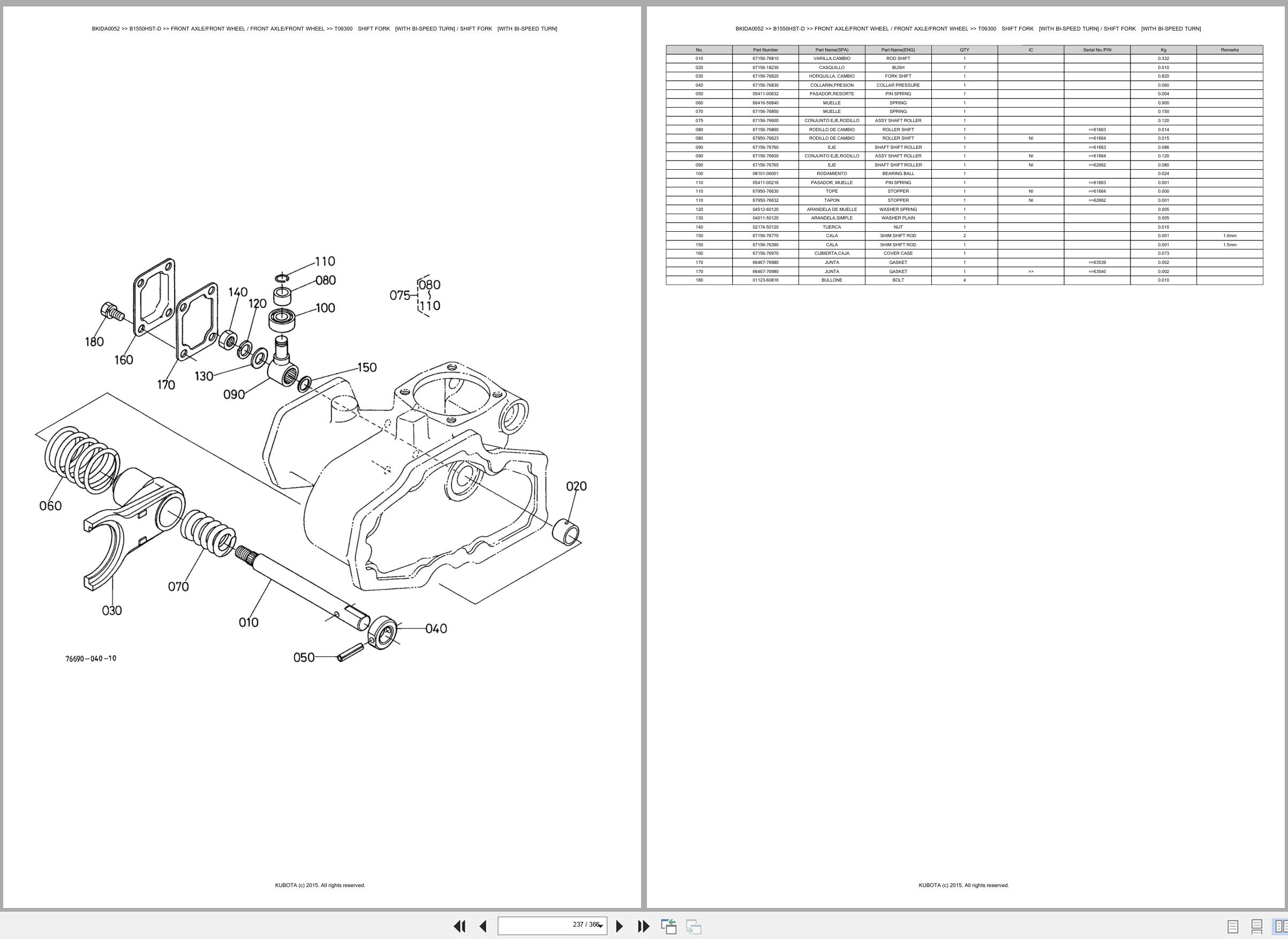Kubota Tractor B1550HST D Spare Parts Catalog EN ES (3)