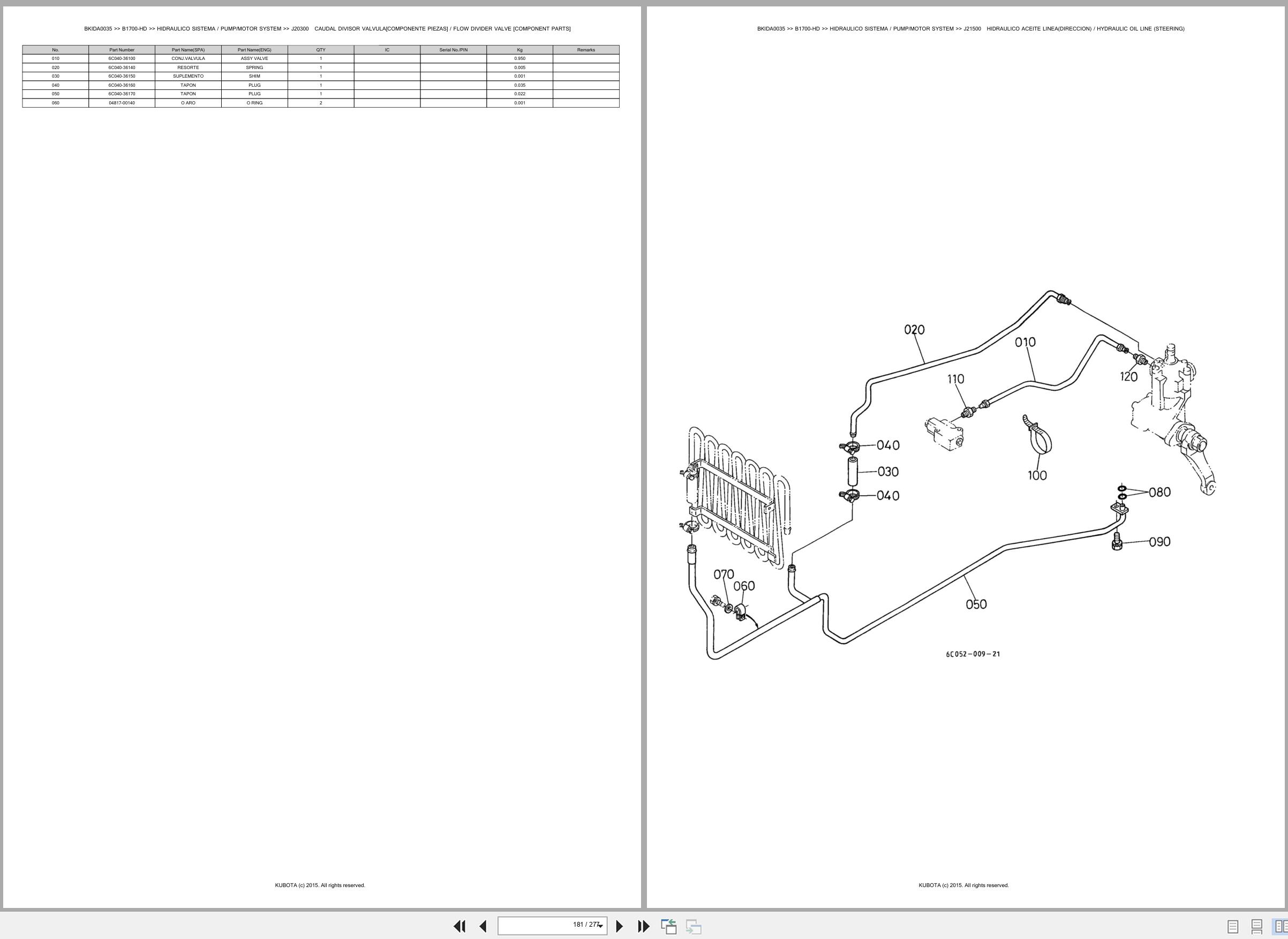 Kubota Tractor B1700 HD Spare Parts Catalog EN ES (3)