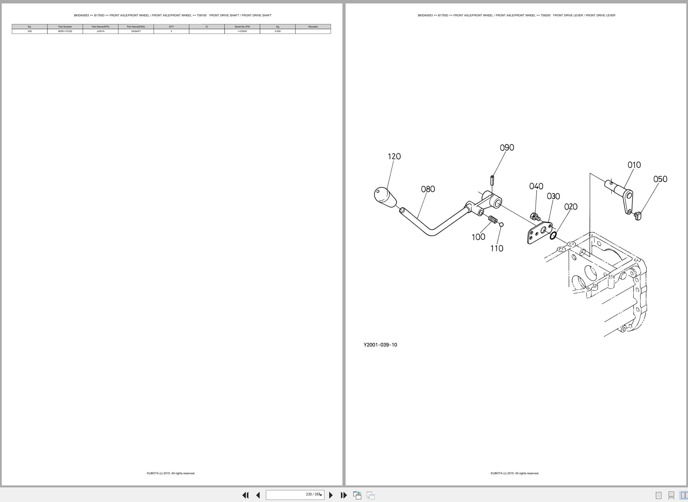 Kubota Tractor B1750D Spare Parts Catalog EN ES (3)