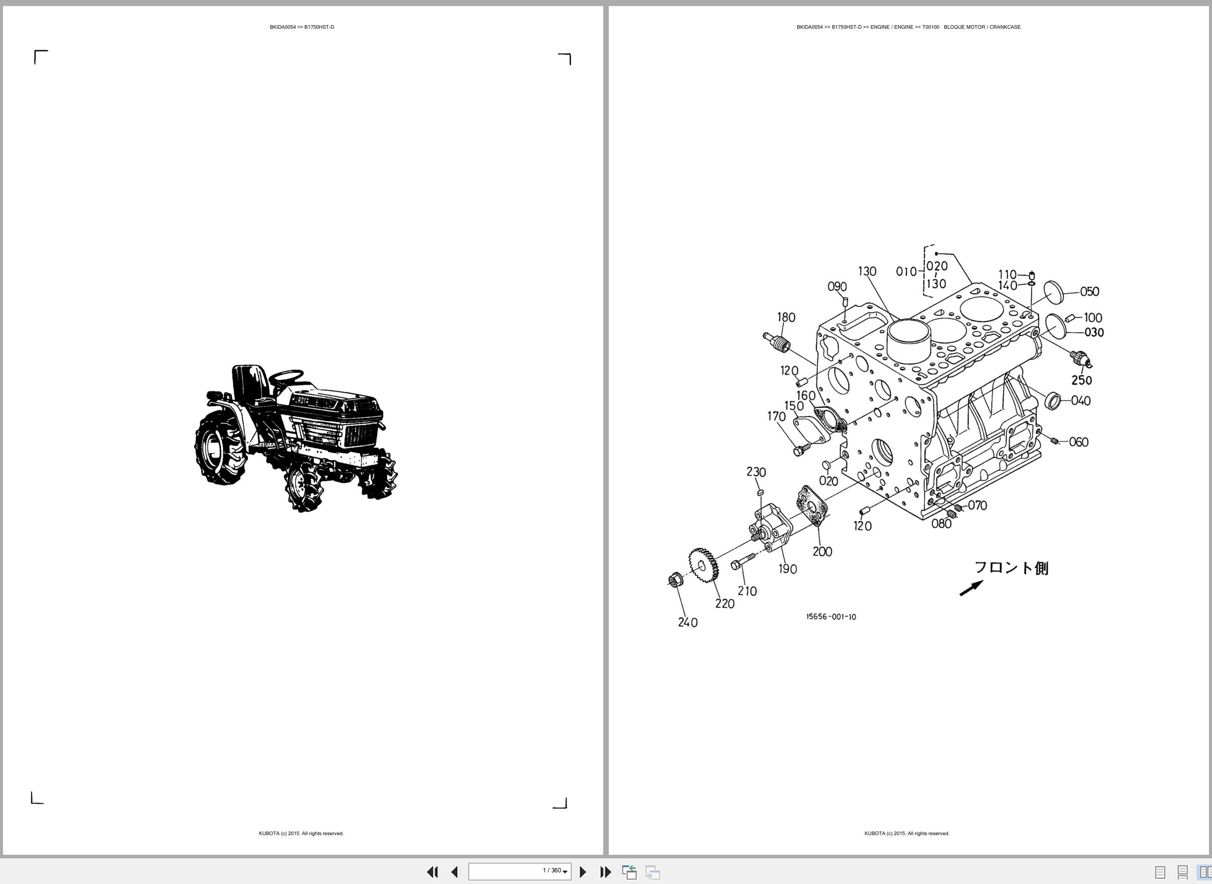 Kubota Tractor B1750HST D Spare Parts Catalog EN ES (1)