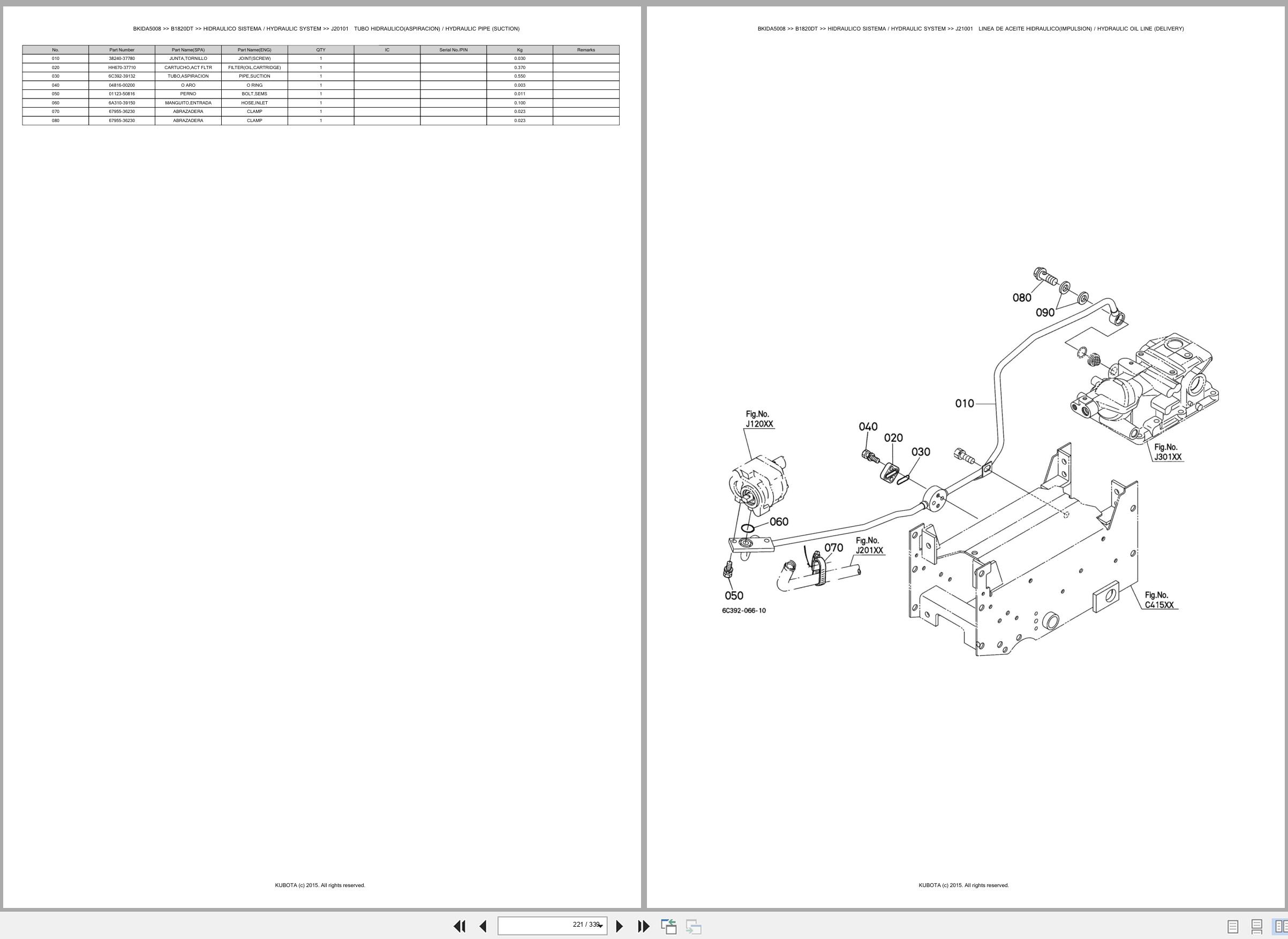 Kubota Tractor B1820DT Spare Parts Catalog EN ES (3)