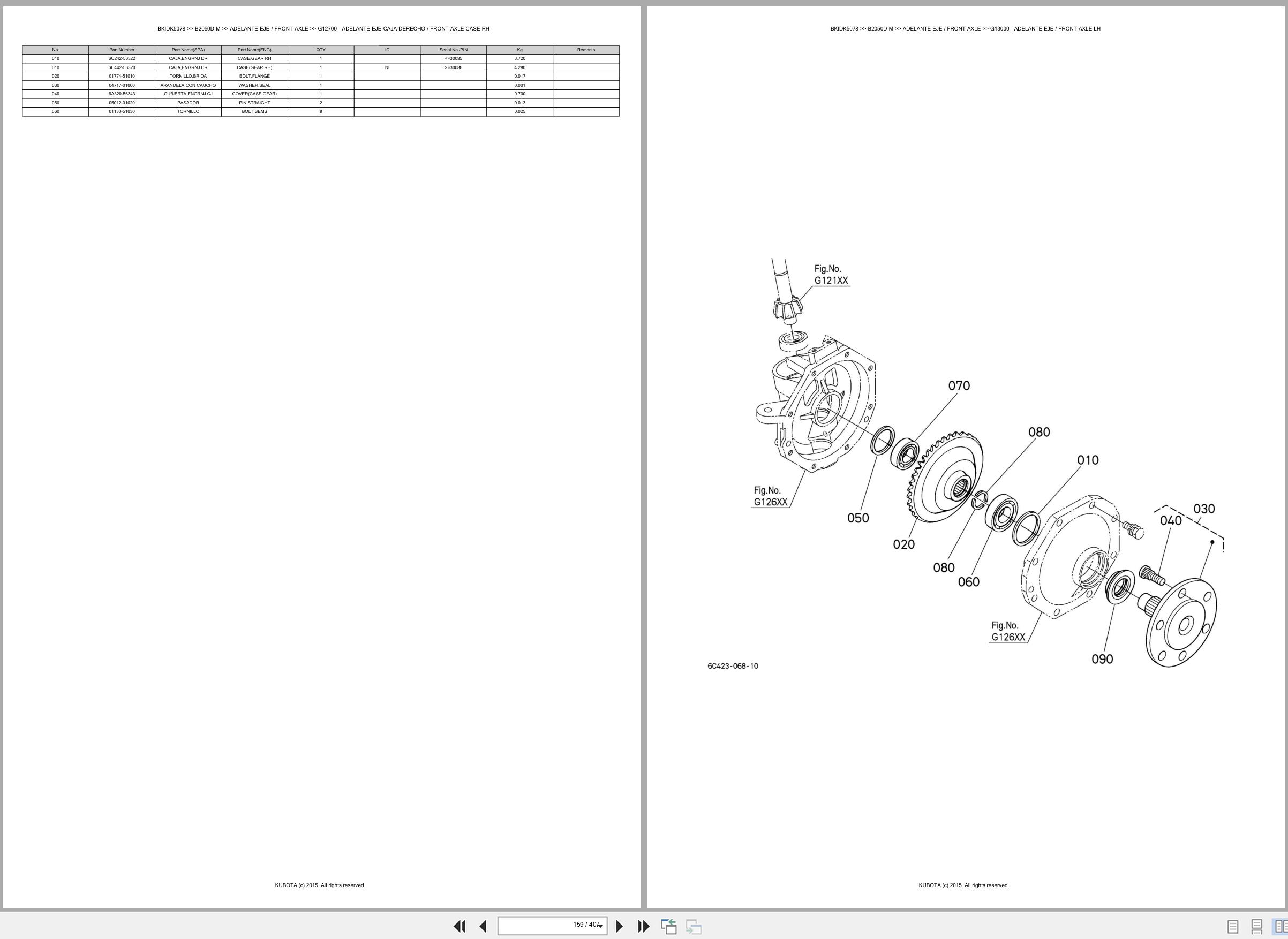Kubota Tractor B2050D M Spare Parts Catalog EN ES (2)
