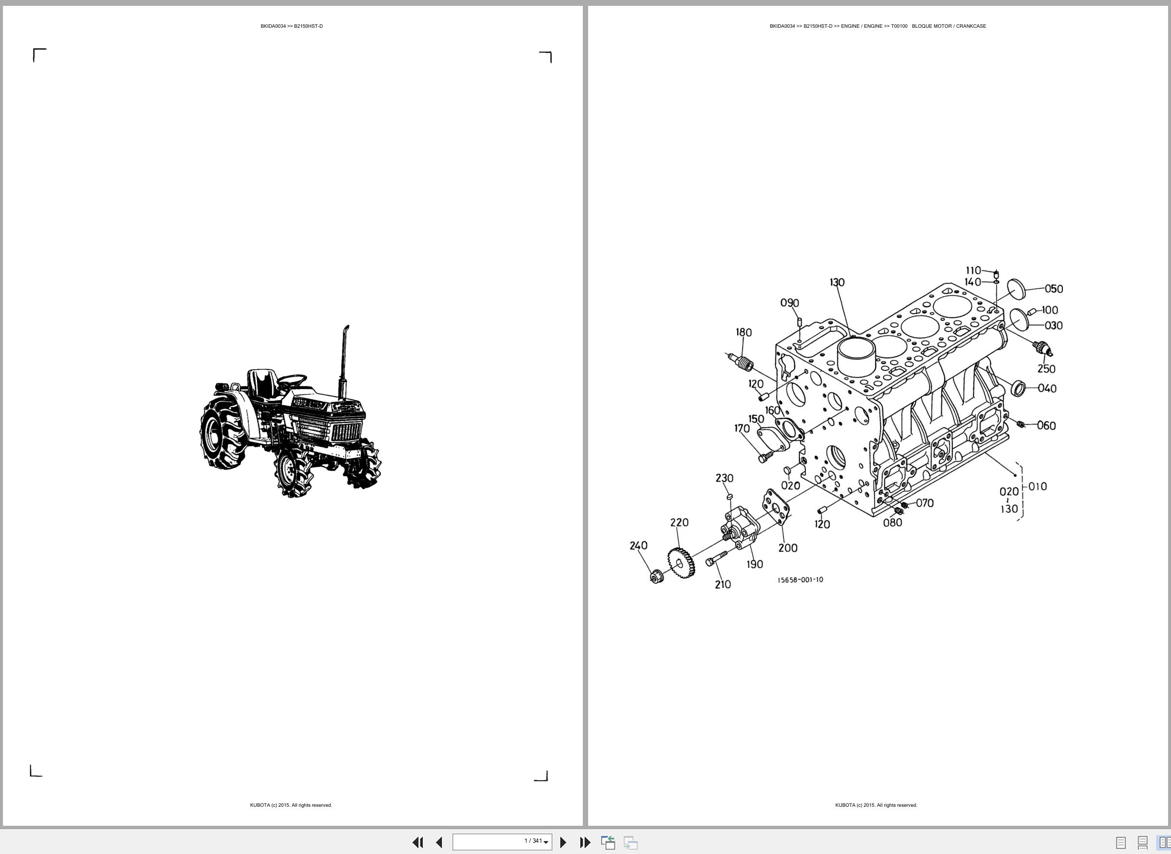 Kubota Tractor B2150HST D Spare Parts Catalog EN ES (1)