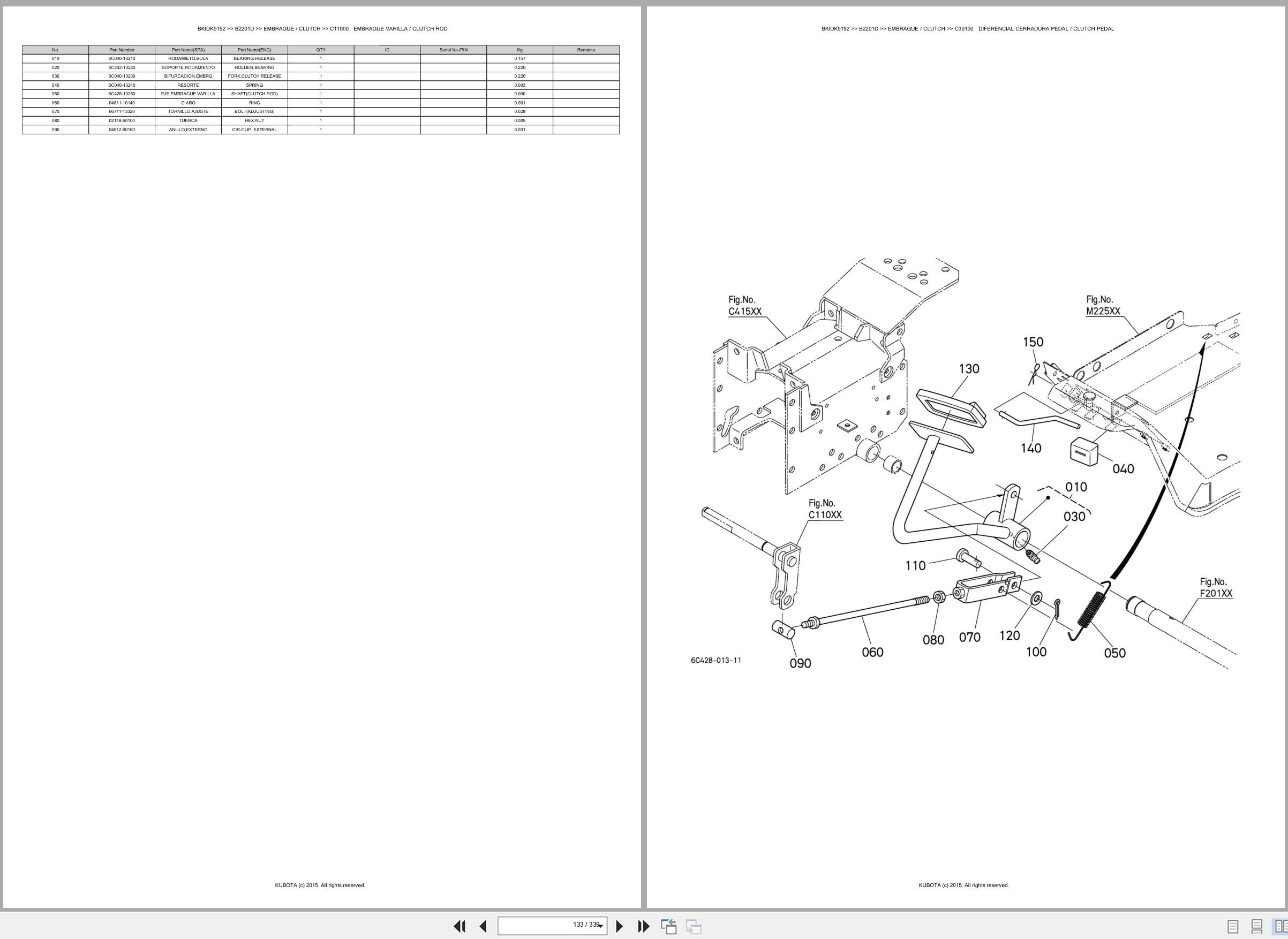 Kubota Tractor B2201D Spare Parts Catalog EN ES (2)