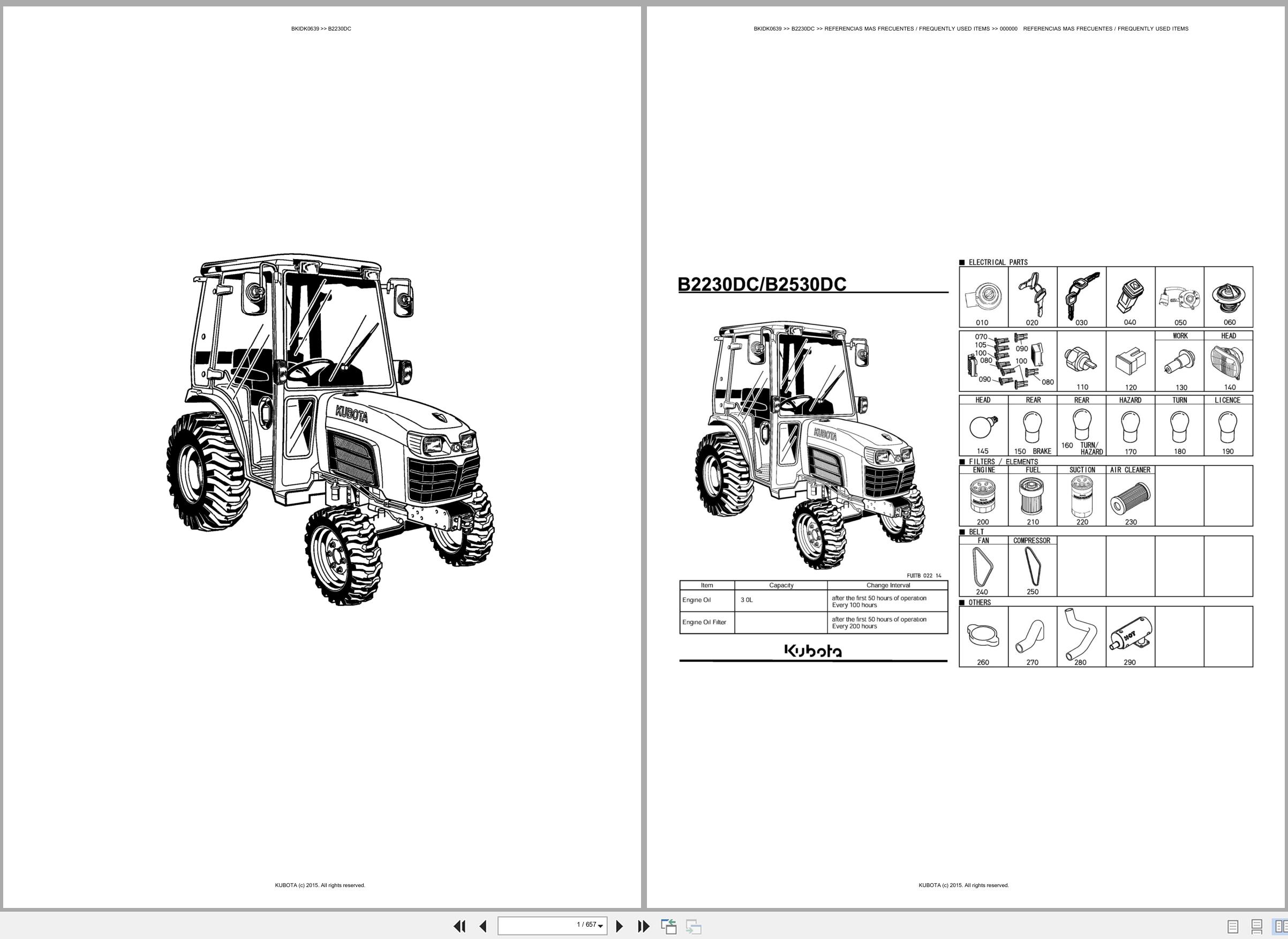 Kubota Tractor B2230DC Spare Parts Catalog EN ES (1)
