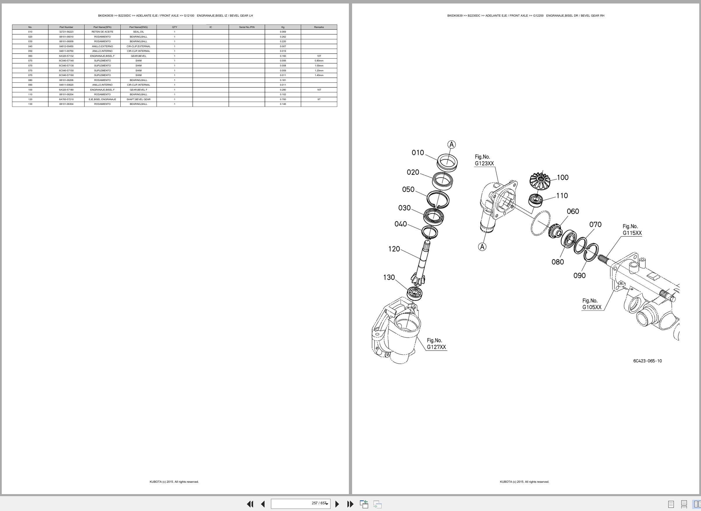 Kubota Tractor B2230DC Spare Parts Catalog EN ES (2)