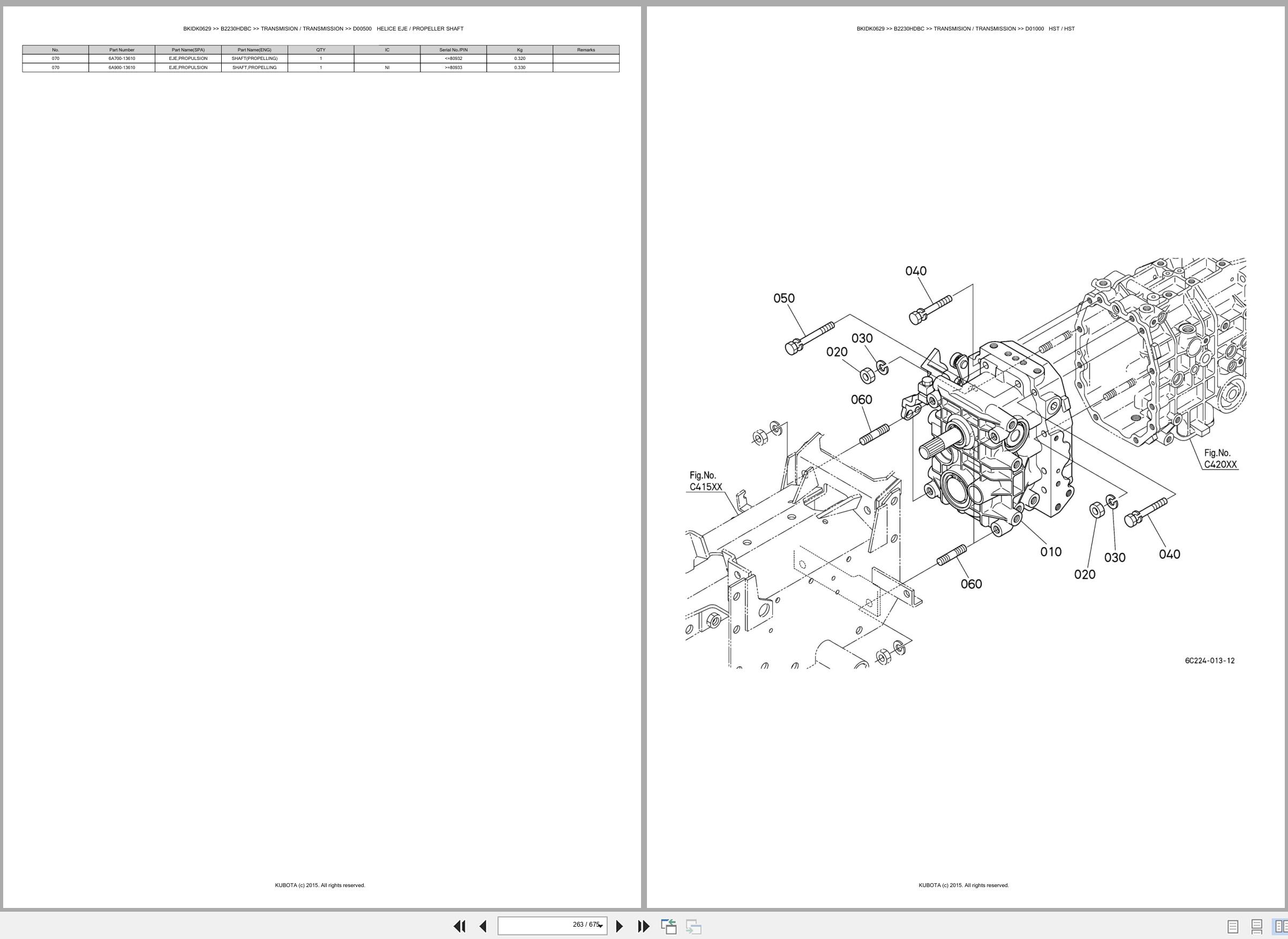 Kubota Tractor B2230HDBC Spare Parts Catalog EN ES (2)