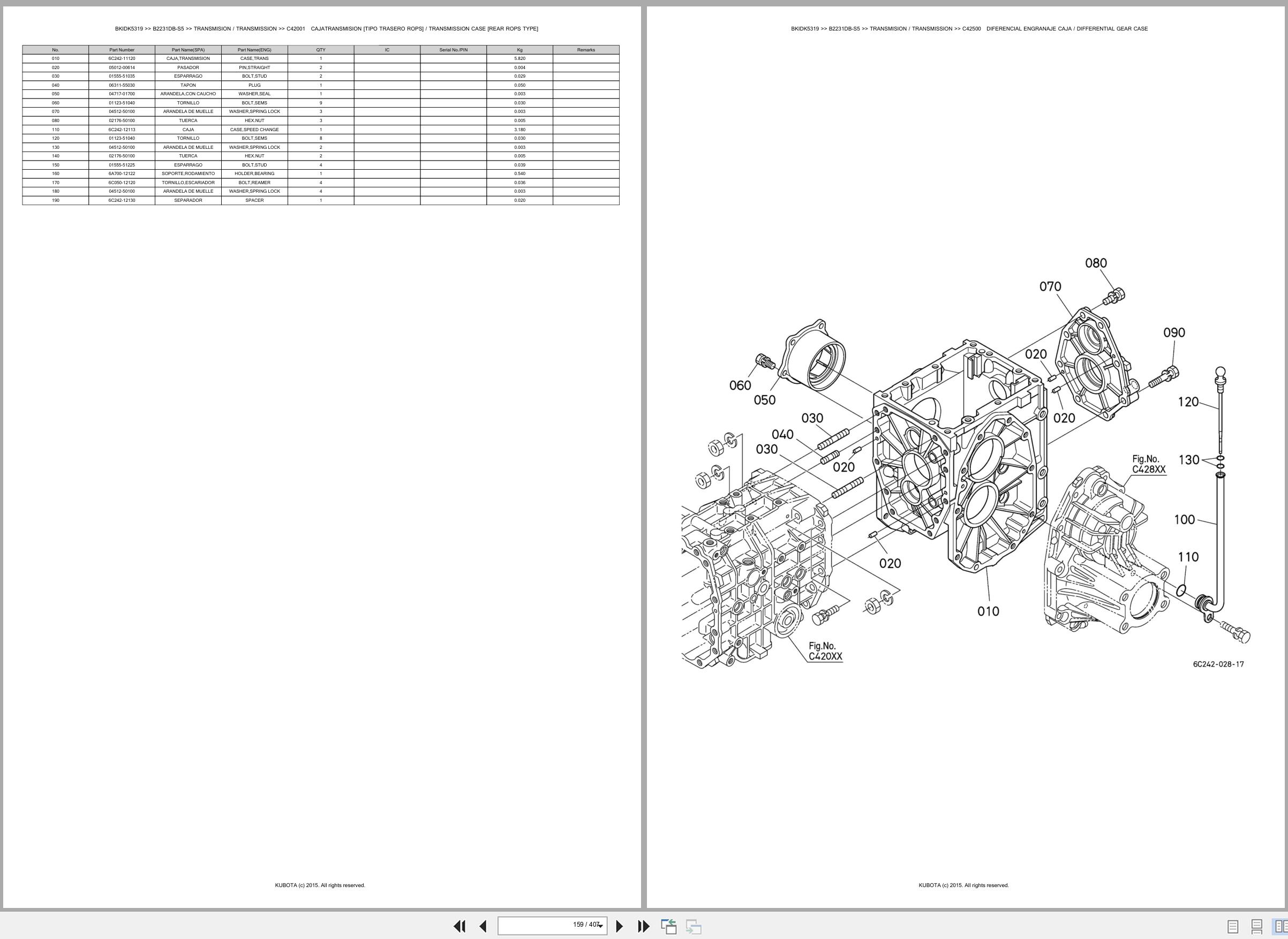 Kubota Tractor B2231DB S5 Spare Parts Catalog EN ES (2)