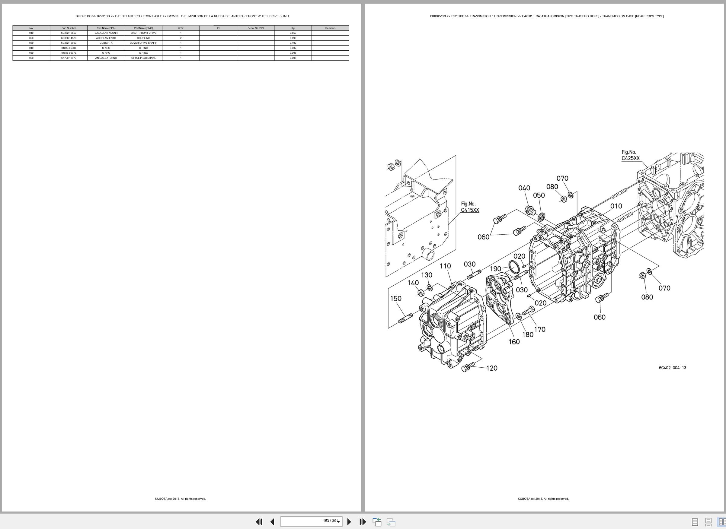 Kubota Tractor B2231DB Spare Parts Catalog EN ES (2)