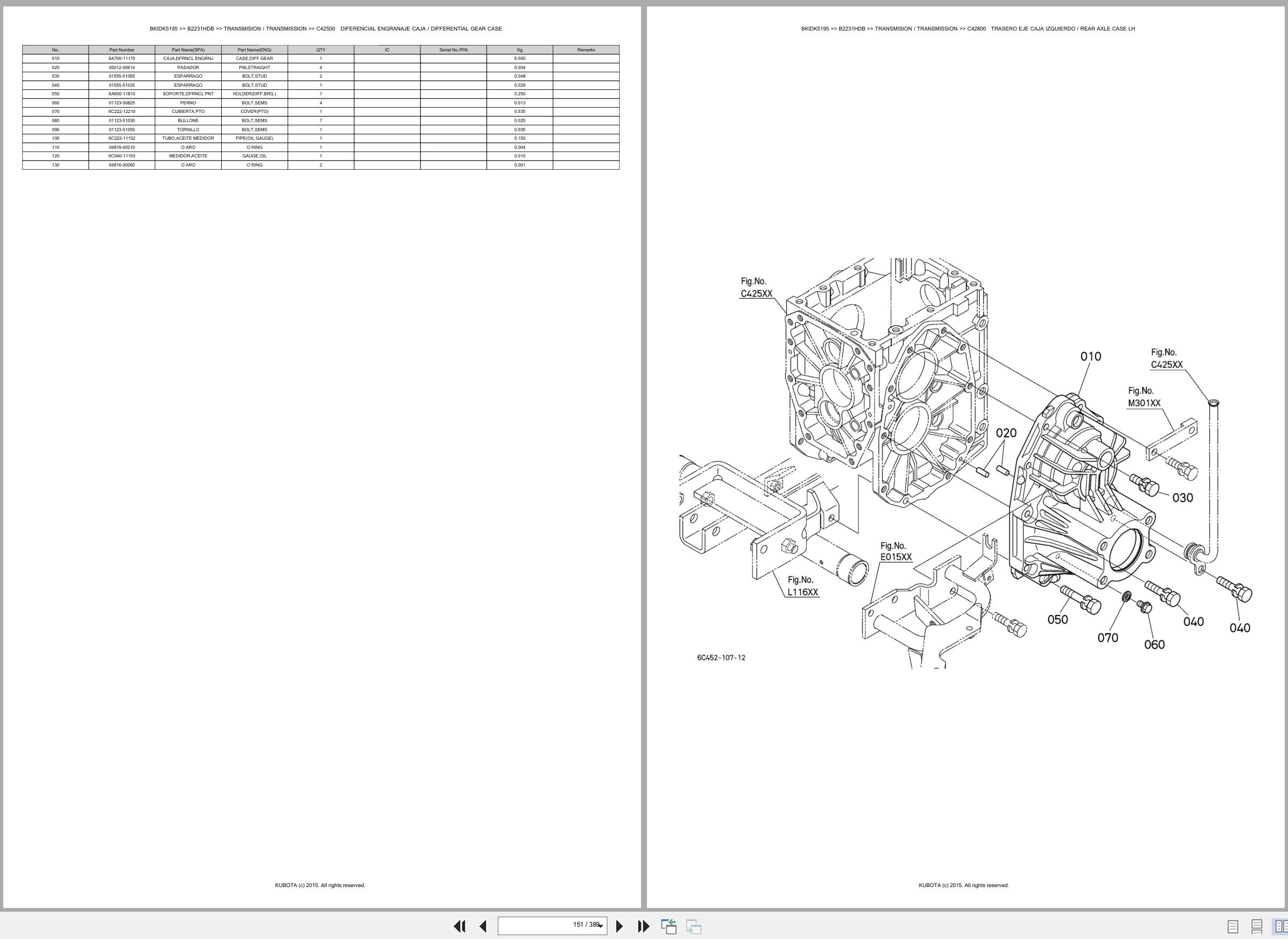 Kubota Tractor B2231HDB Spare Parts Catalog EN ES (2)