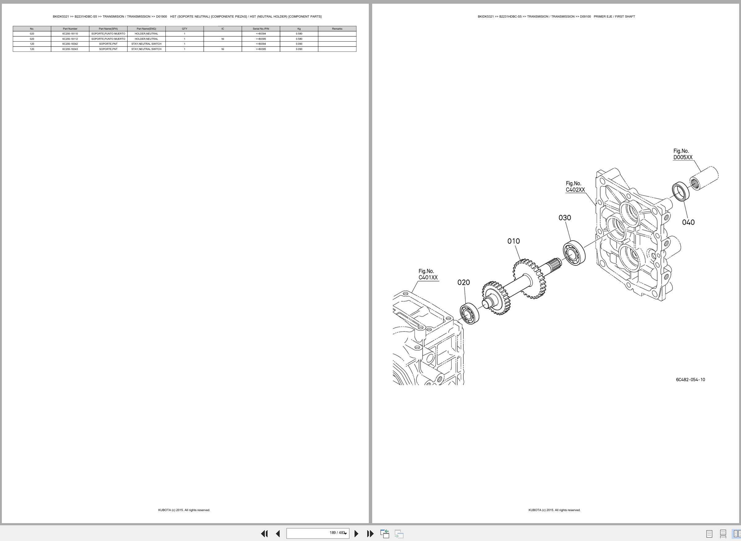 Kubota Tractor B2231HDBC S5 Spare Parts Catalog EN ES (2)