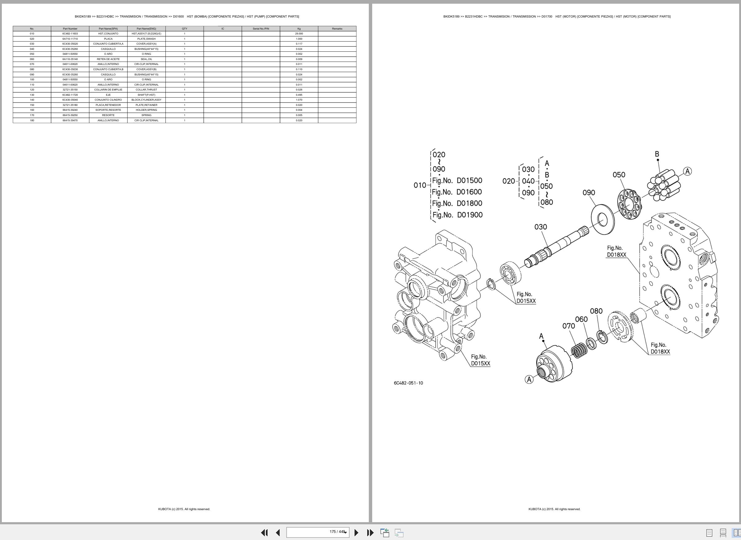 Kubota Tractor B2231HDBC Spare Parts Catalog EN ES (2)