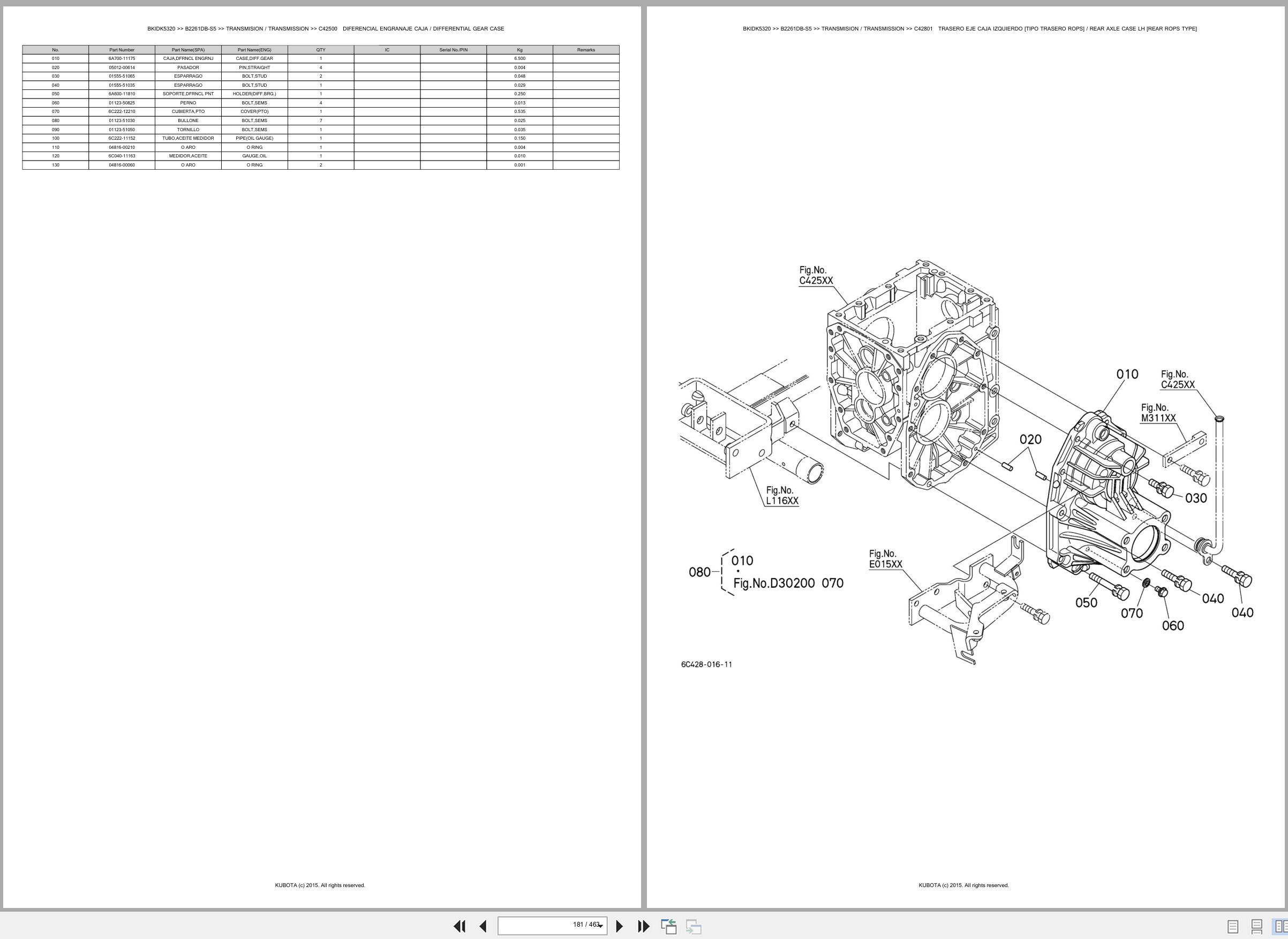 Kubota Tractor B2261DB S5 Spare Parts Catalog EN ES (2)