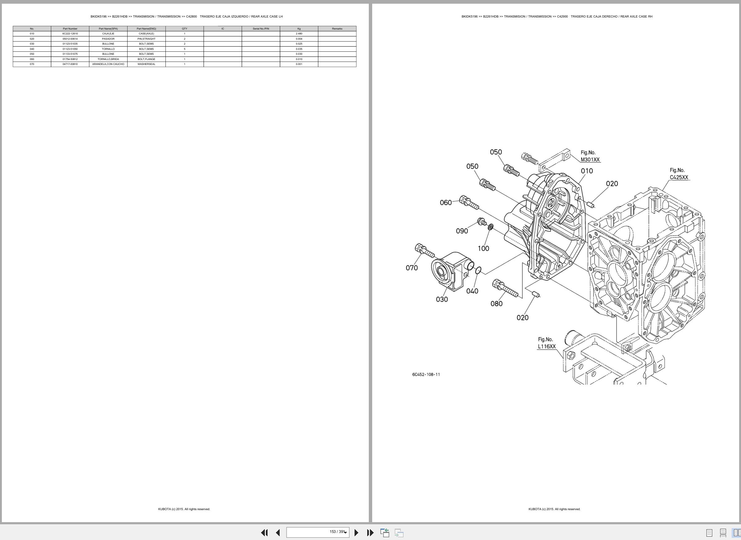 Kubota Tractor B2261HDB Spare Parts Catalog EN ES (2)