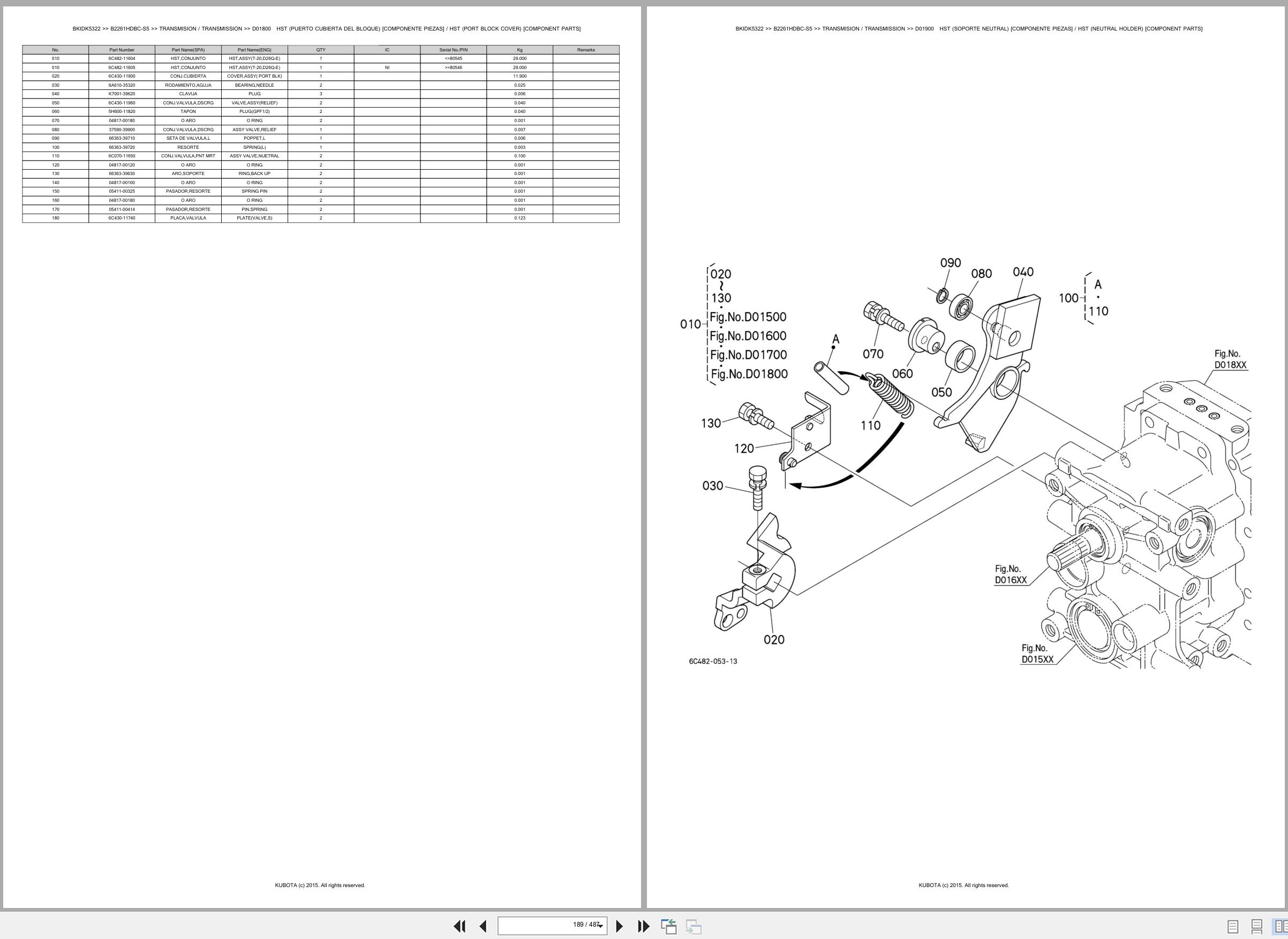 Kubota Tractor B2261HDBC S5 Spare Parts Catalog EN ES (2)