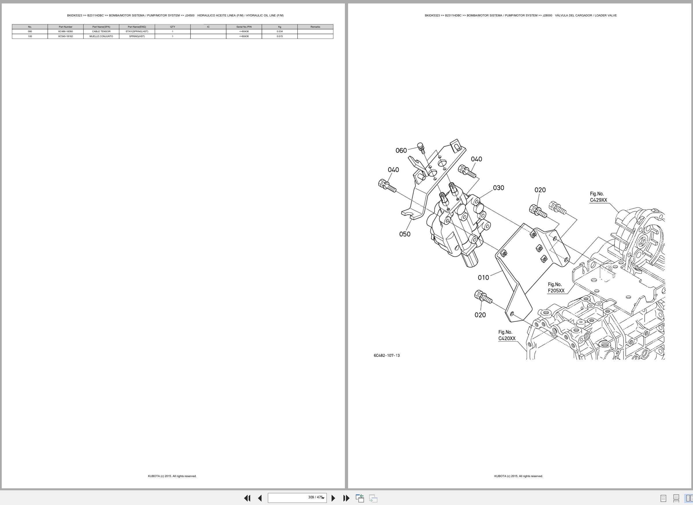Kubota Tractor B2311HDBC Spare Parts Catalog EN ES (3)