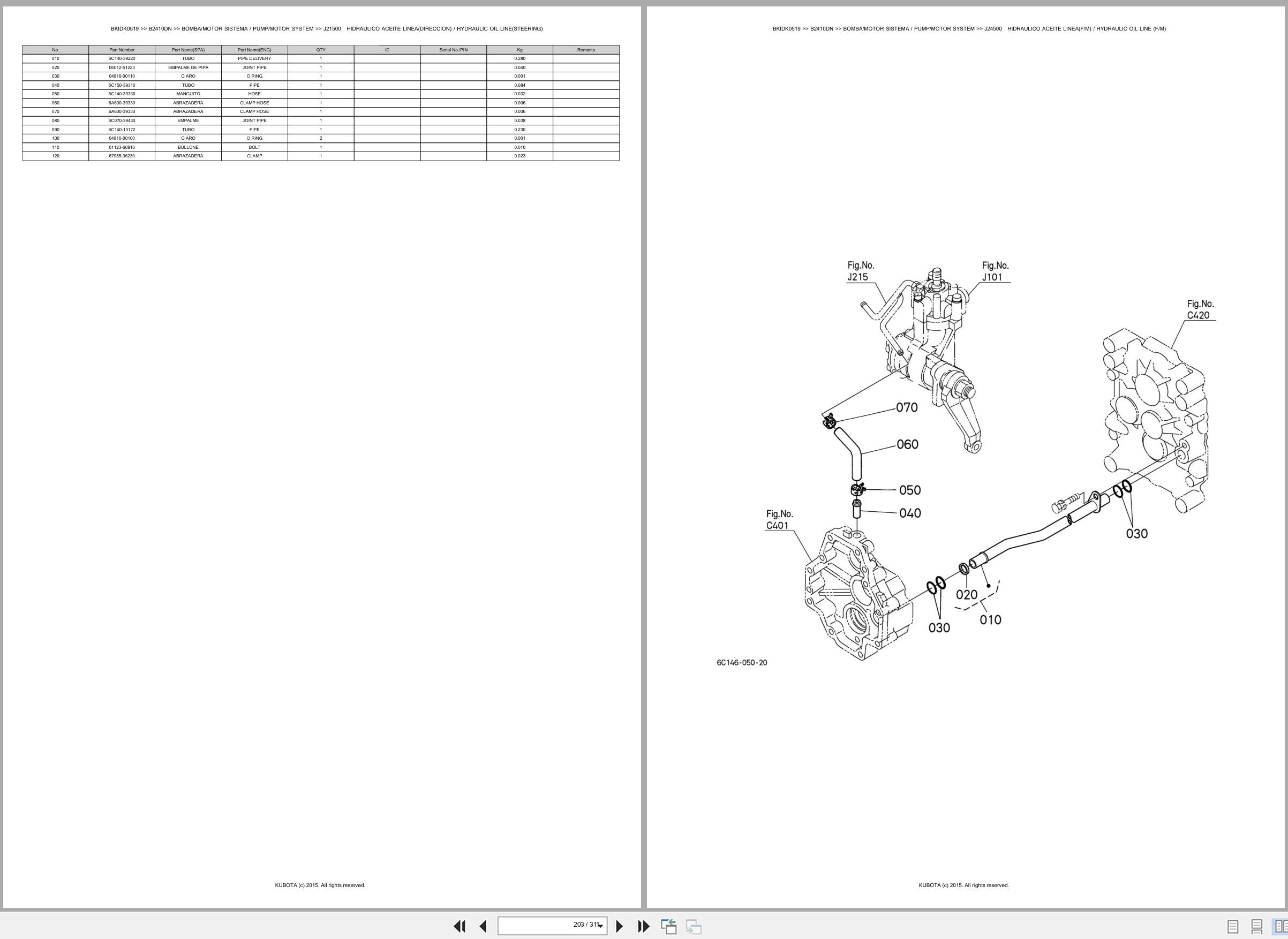 Kubota Tractor B2410DN Spare Parts Catalog EN ES (3)