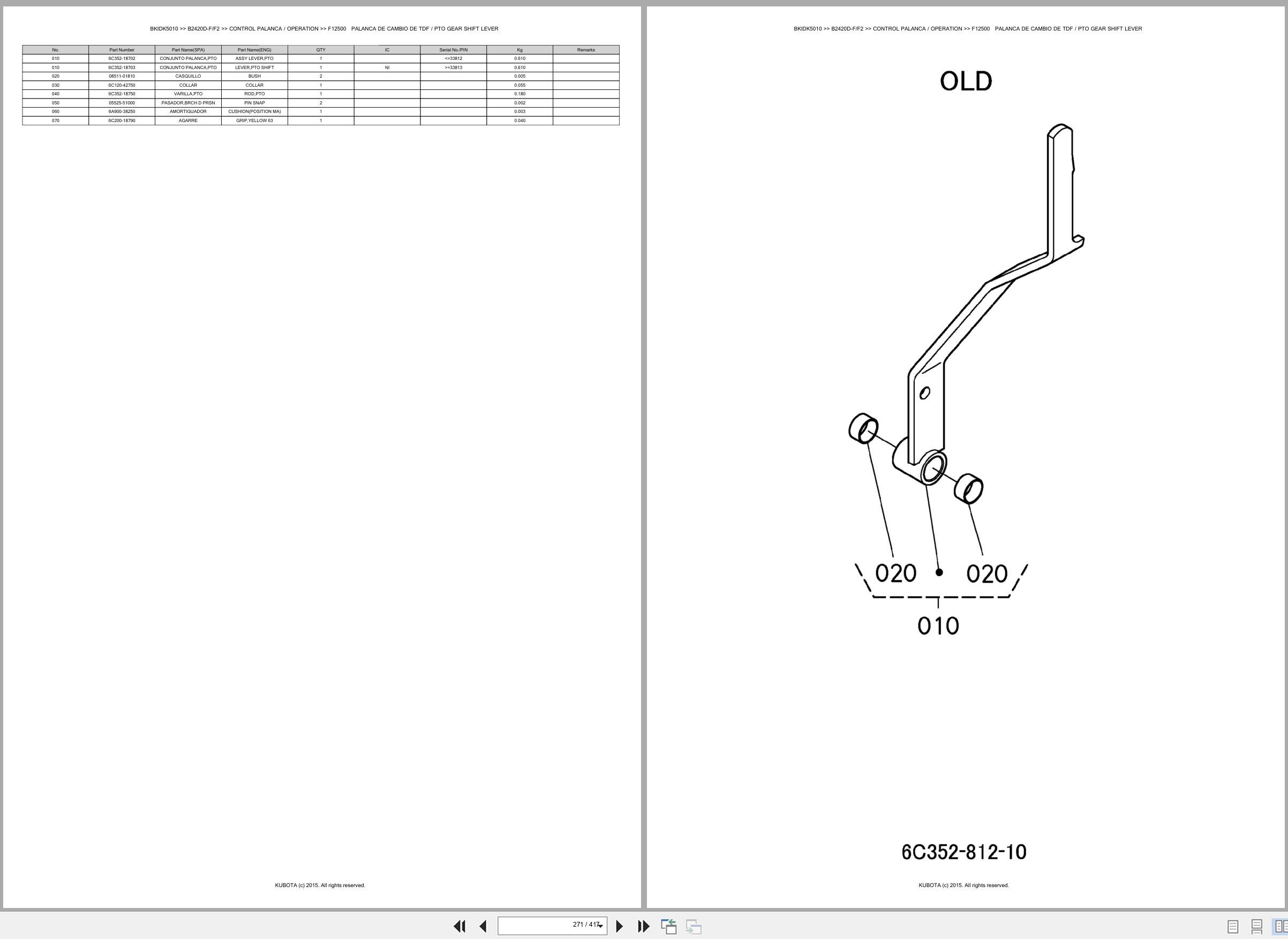 Kubota Tractor B2420D F B2420D F2 Spare Parts Catalog EN ES (3)
