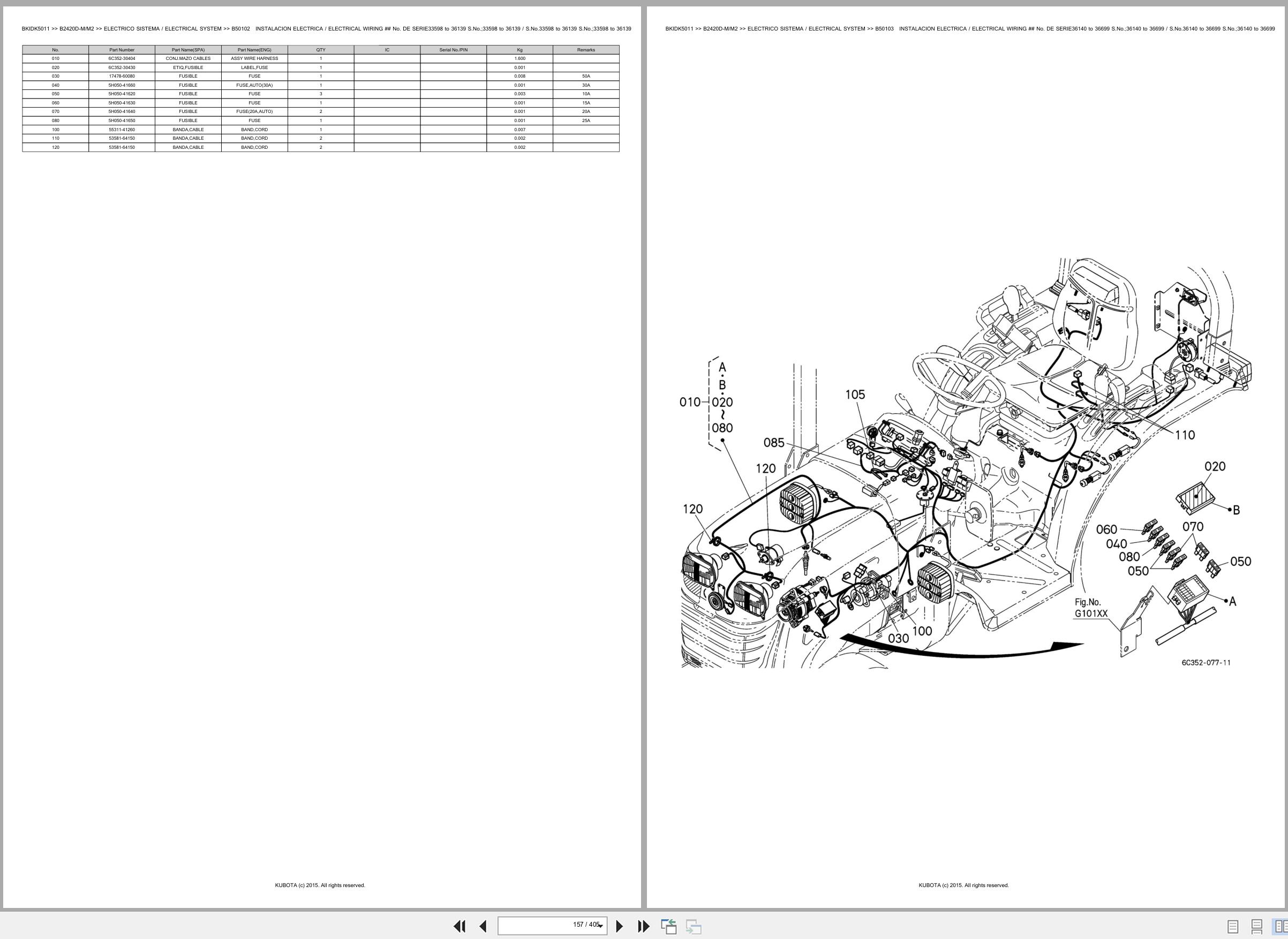 Kubota Tractor B2420D M B2420D M2 Spare Parts Catalog EN ES (2)