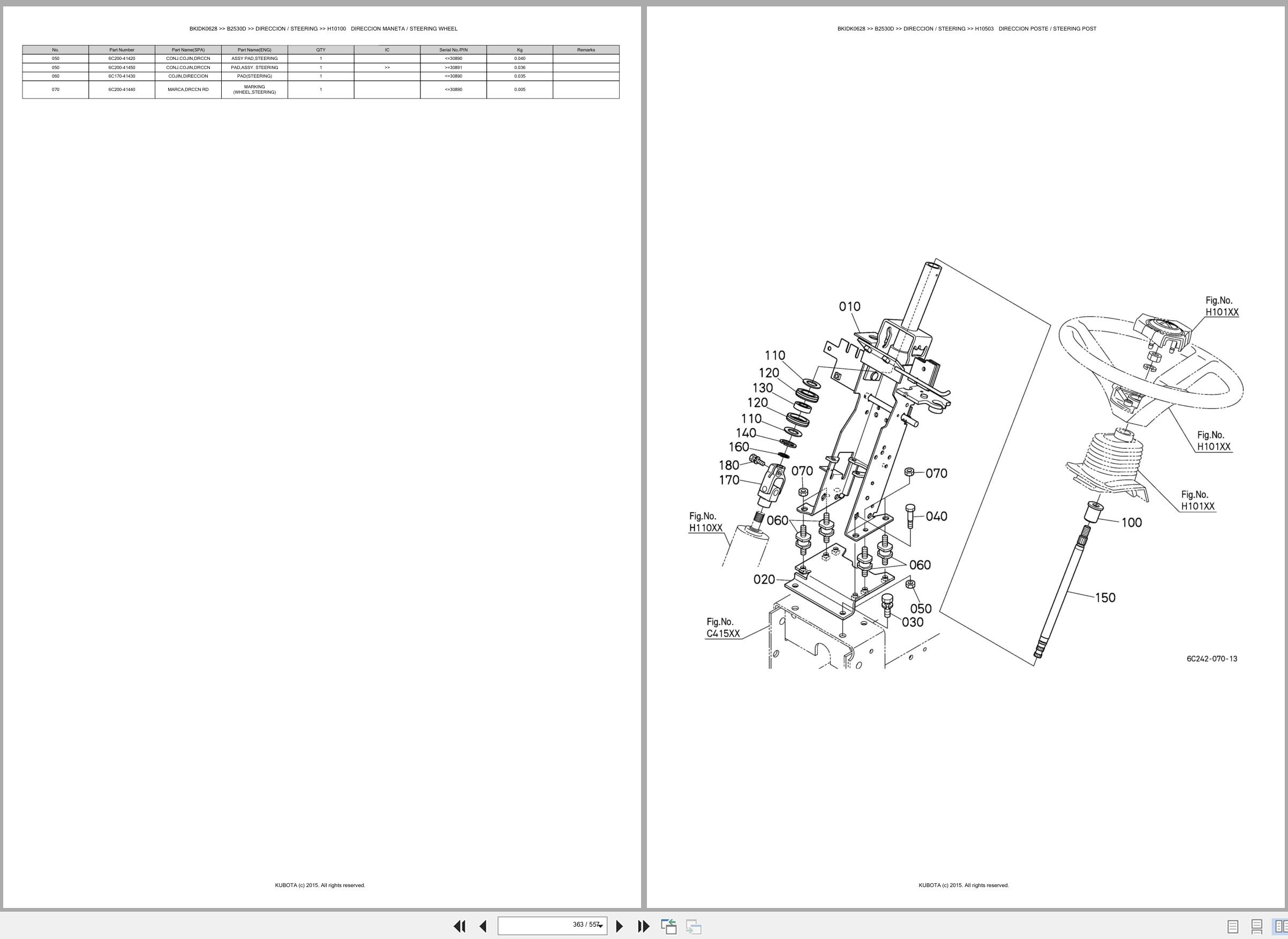 Kubota Tractor B2530D Spare Parts Catalog EN ES (3)