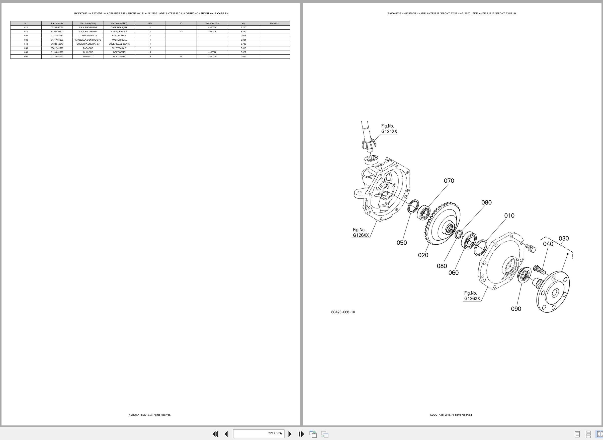 Kubota Tractor B2530DB Spare Parts Catalog EN ES (2)