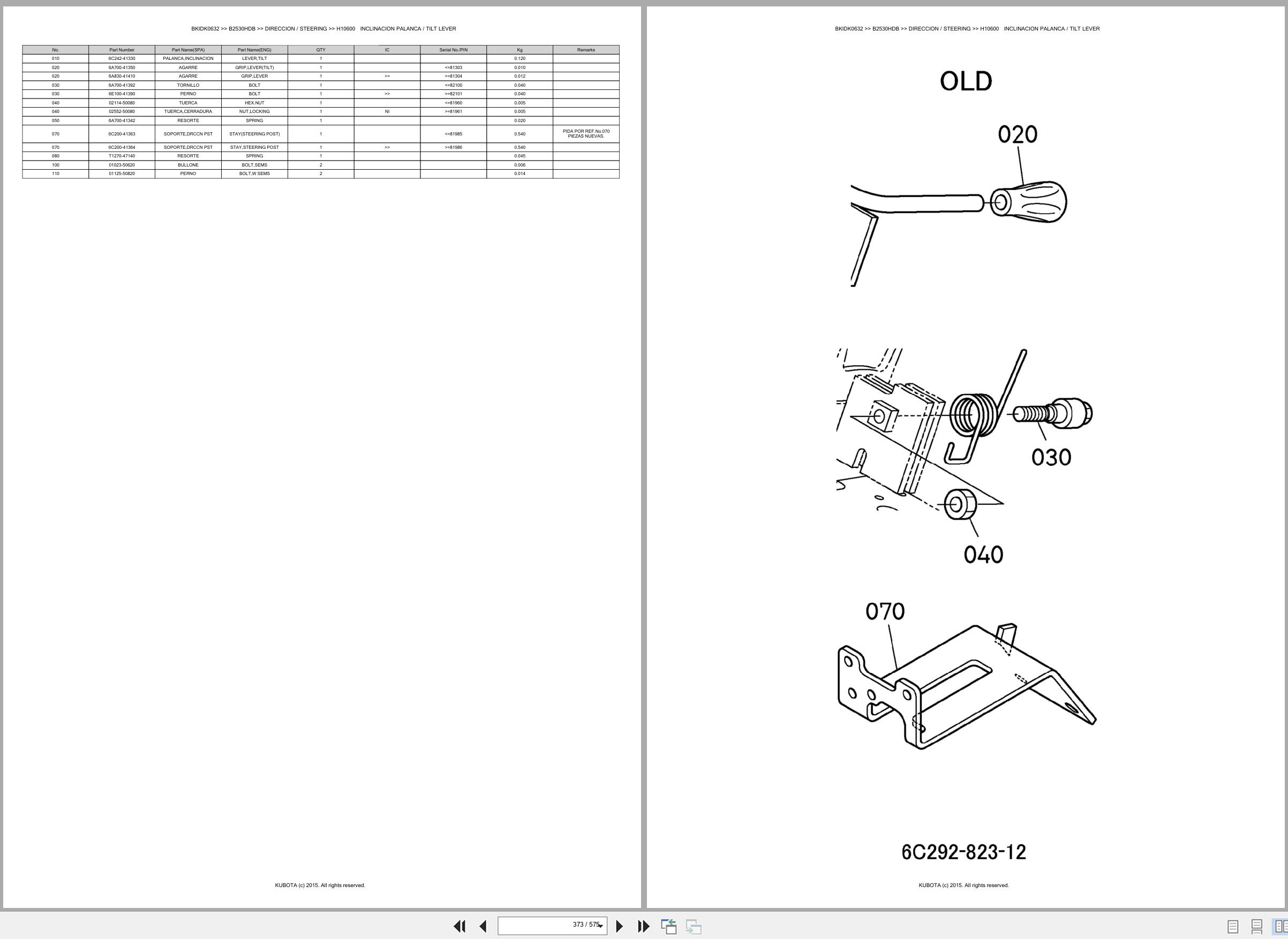 Kubota Tractor B2530HDB Spare Parts Catalog EN ES (3)