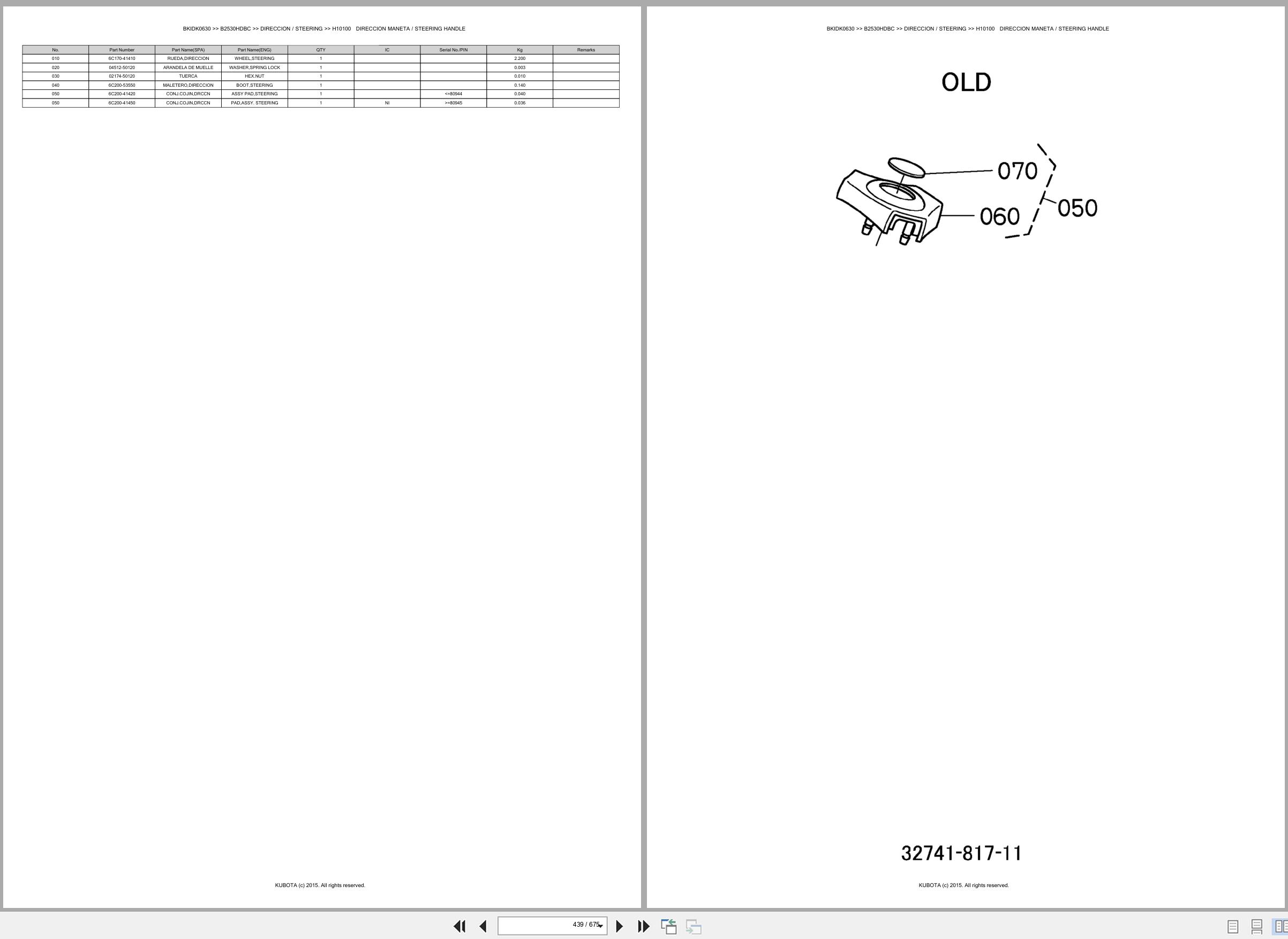 Kubota Tractor B2530HDBC Spare Parts Catalog EN ES (3)